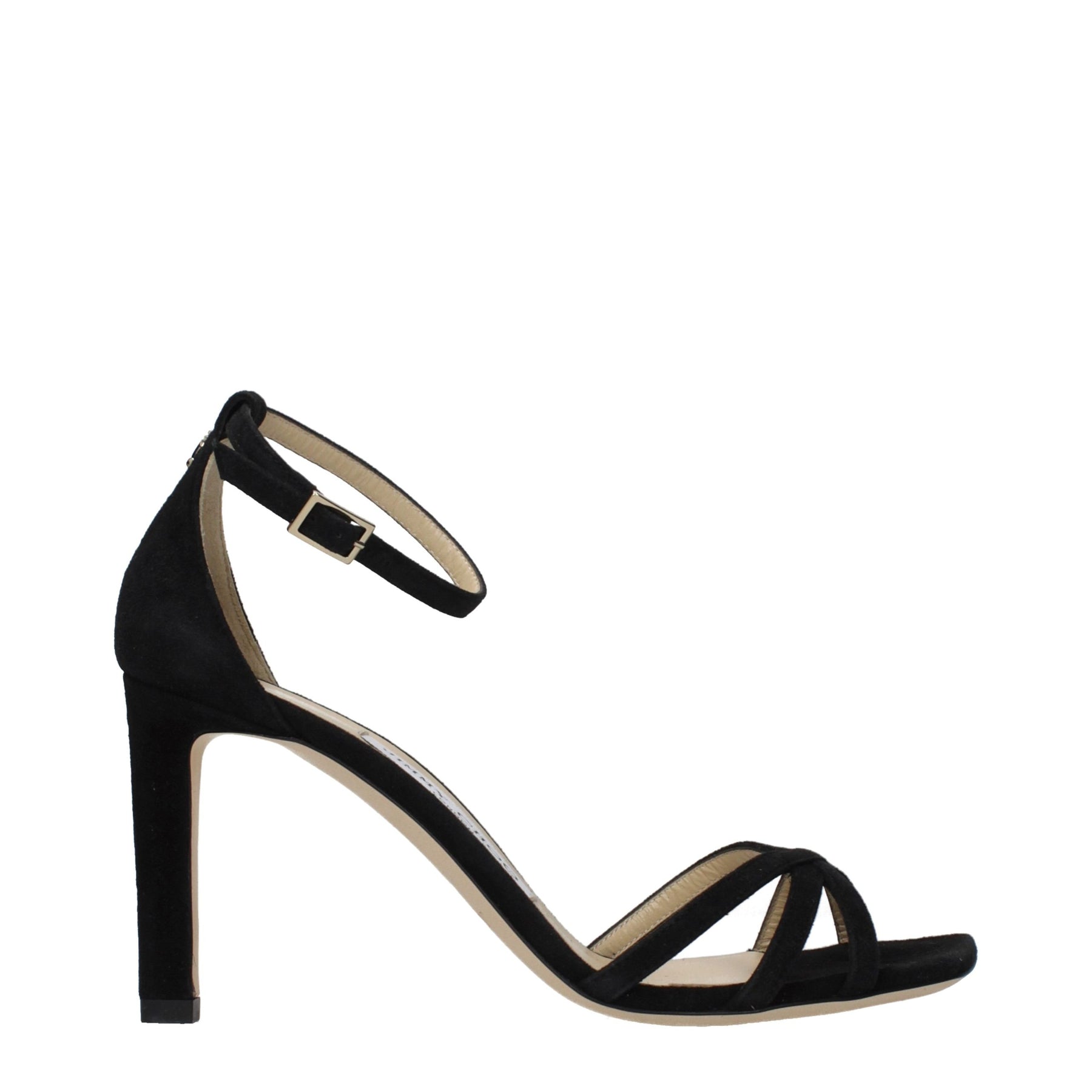 Jimmy Choo Black Leather Stiletto Heel Sandals | Regal Royce