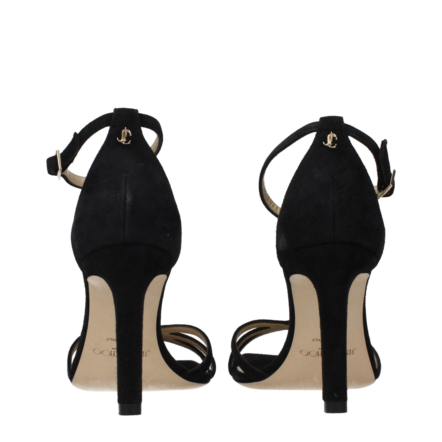 Jimmy Choo Black Leather Stiletto Heel Sandals | Regal Royce