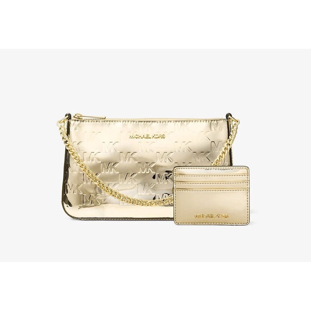 Michael Kors Gold Canvas Clutch Bag | Regal Royce