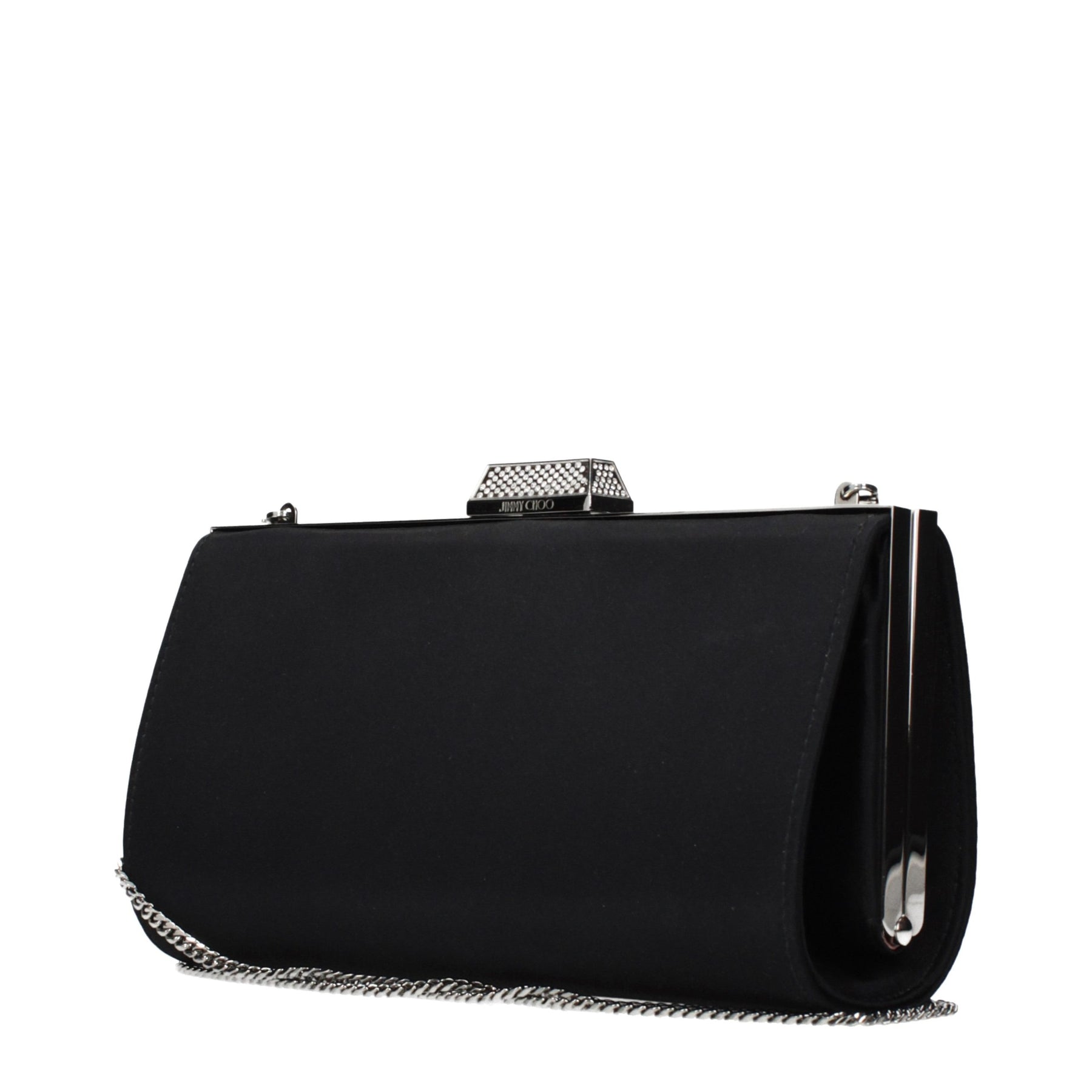 Jimmy Choo Black Satin Clutch Bag | Regal Royce