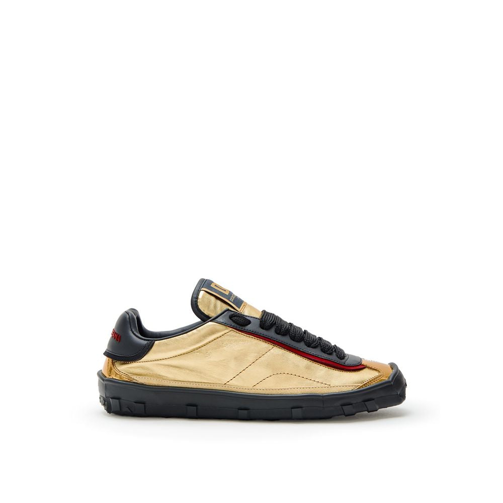 Dolce & Gabbana Gold Leather Low Top Sneakers | Regal Royce