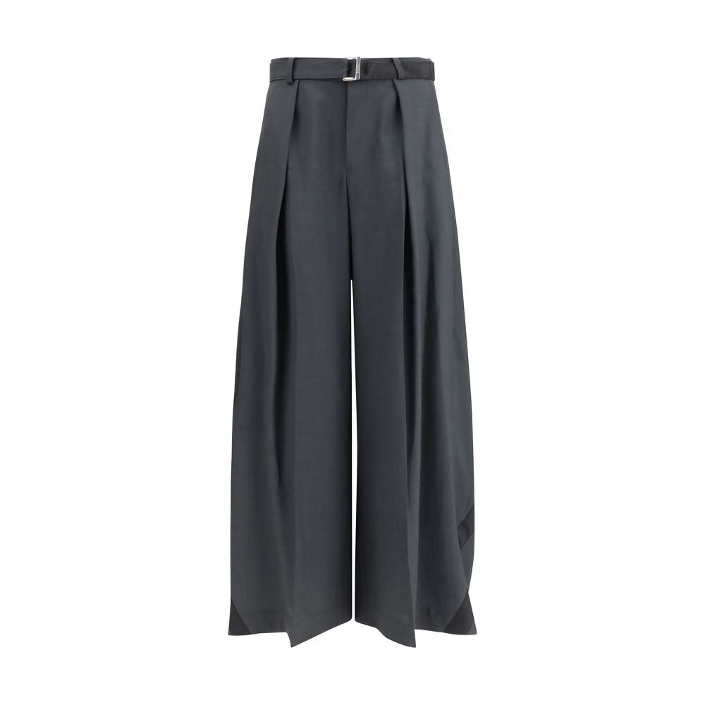 Sacai Gray Polyester Casual Pants | Regal Royce