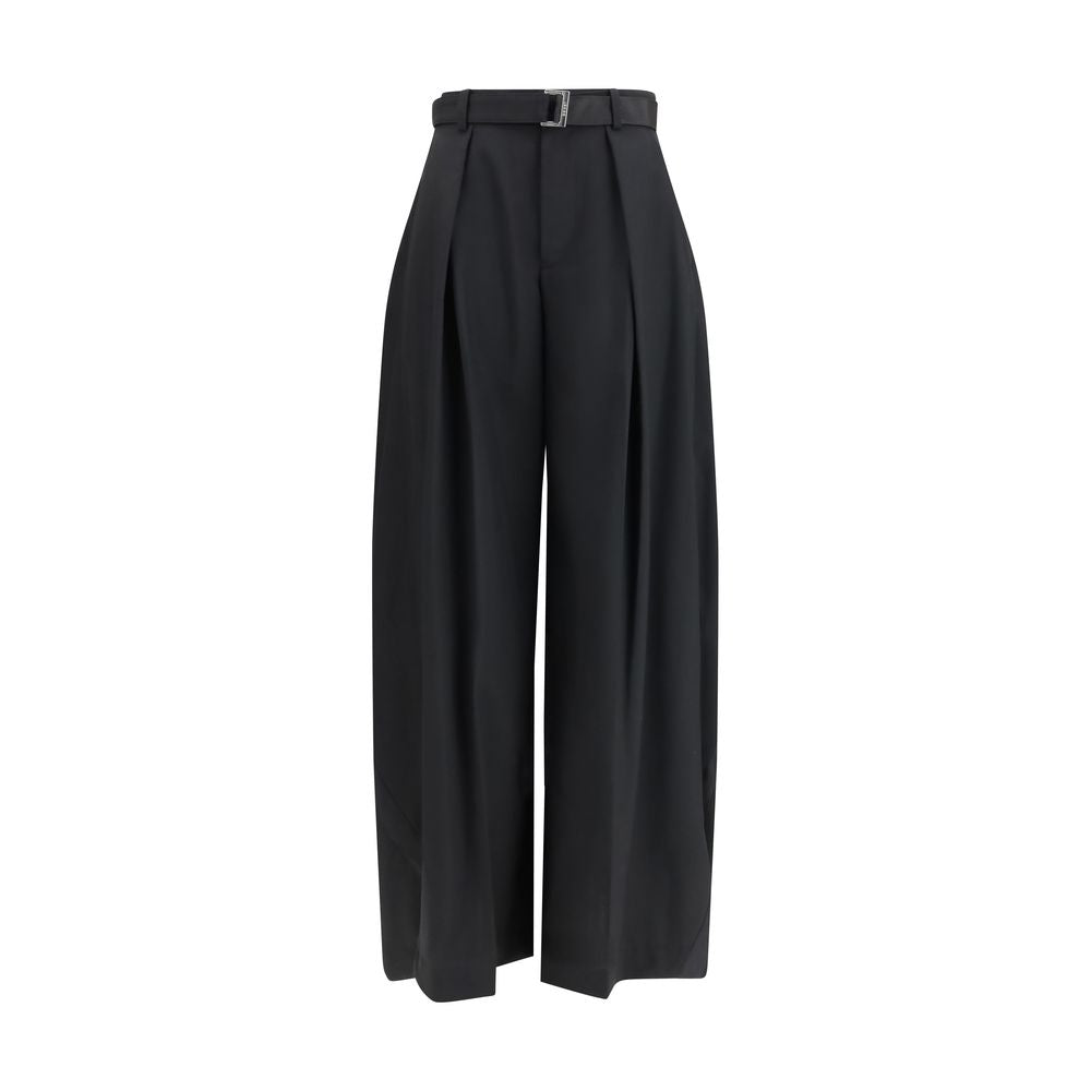 Sacai Black Polyester Casual Pants | Regal Royce