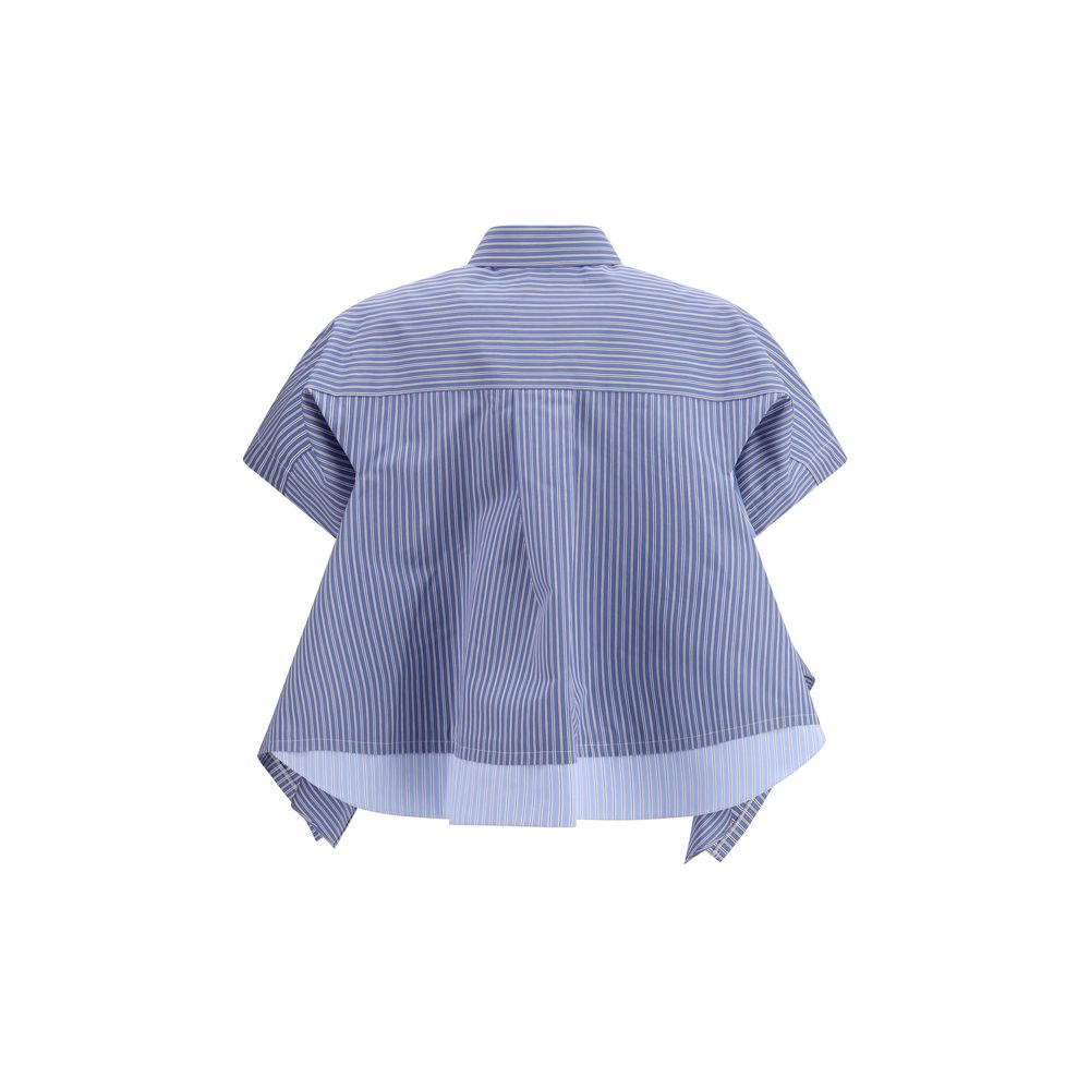 Sacai Blue Cotton Shortsleeve Shirt | Regal Royce