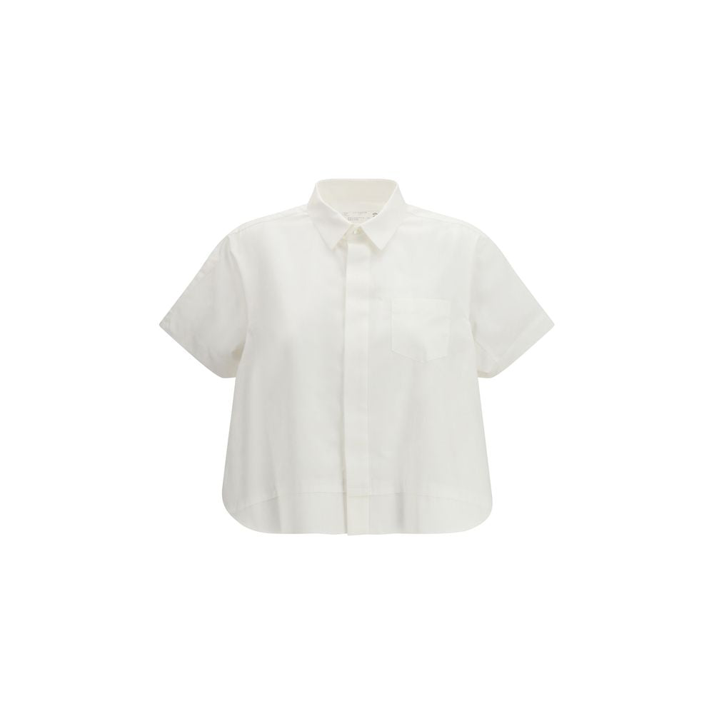 Sacai White Cotton Shortsleeve Shirt | Regal Royce