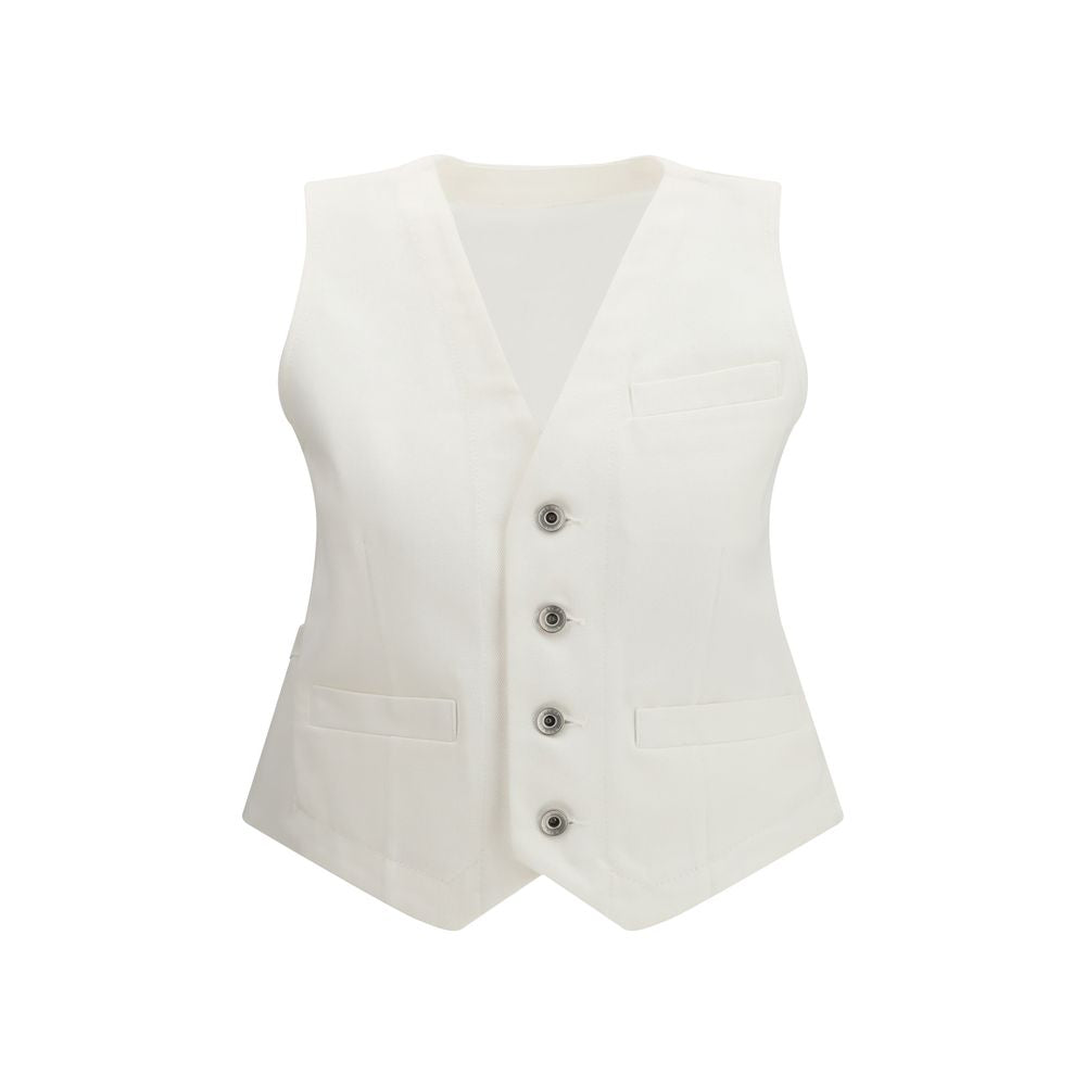 Sacai White Cotton Waistcoat | Regal Royce