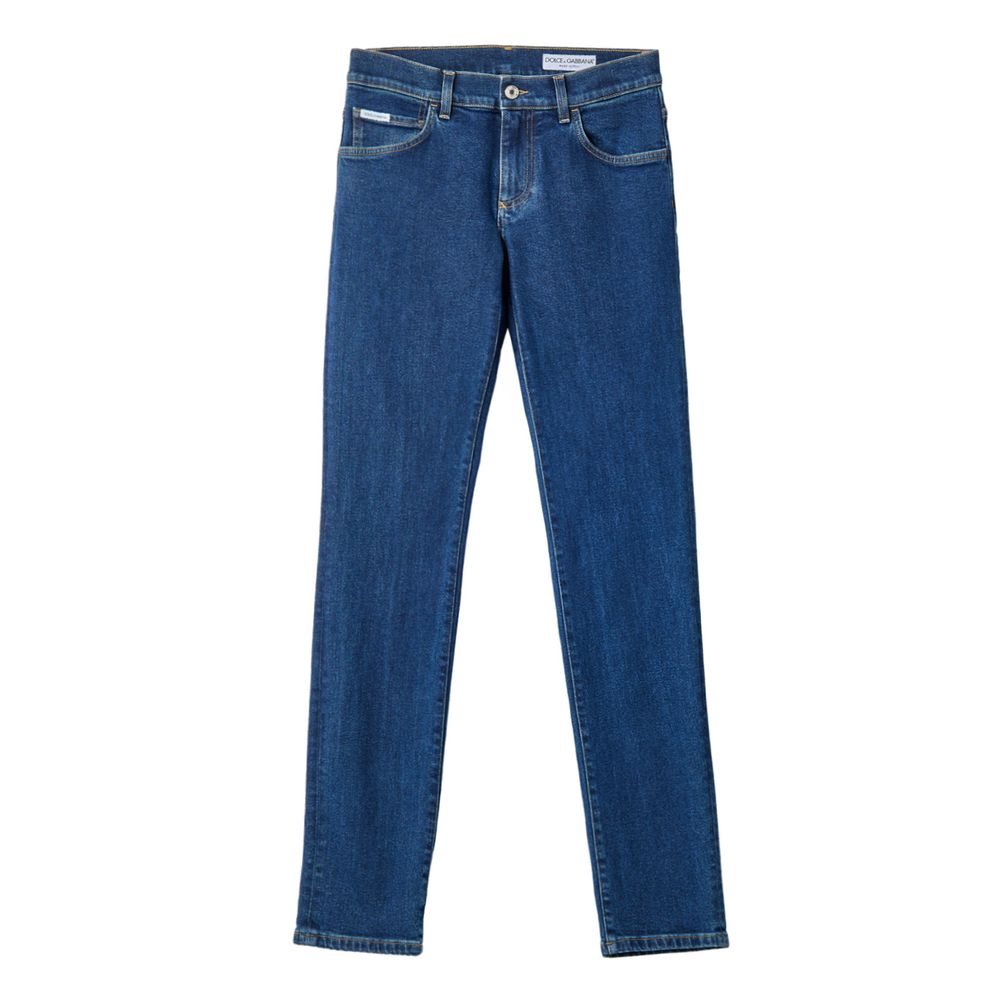 Dolce & Gabbana Blue Cotton Skinny Jeans | Regal Royce