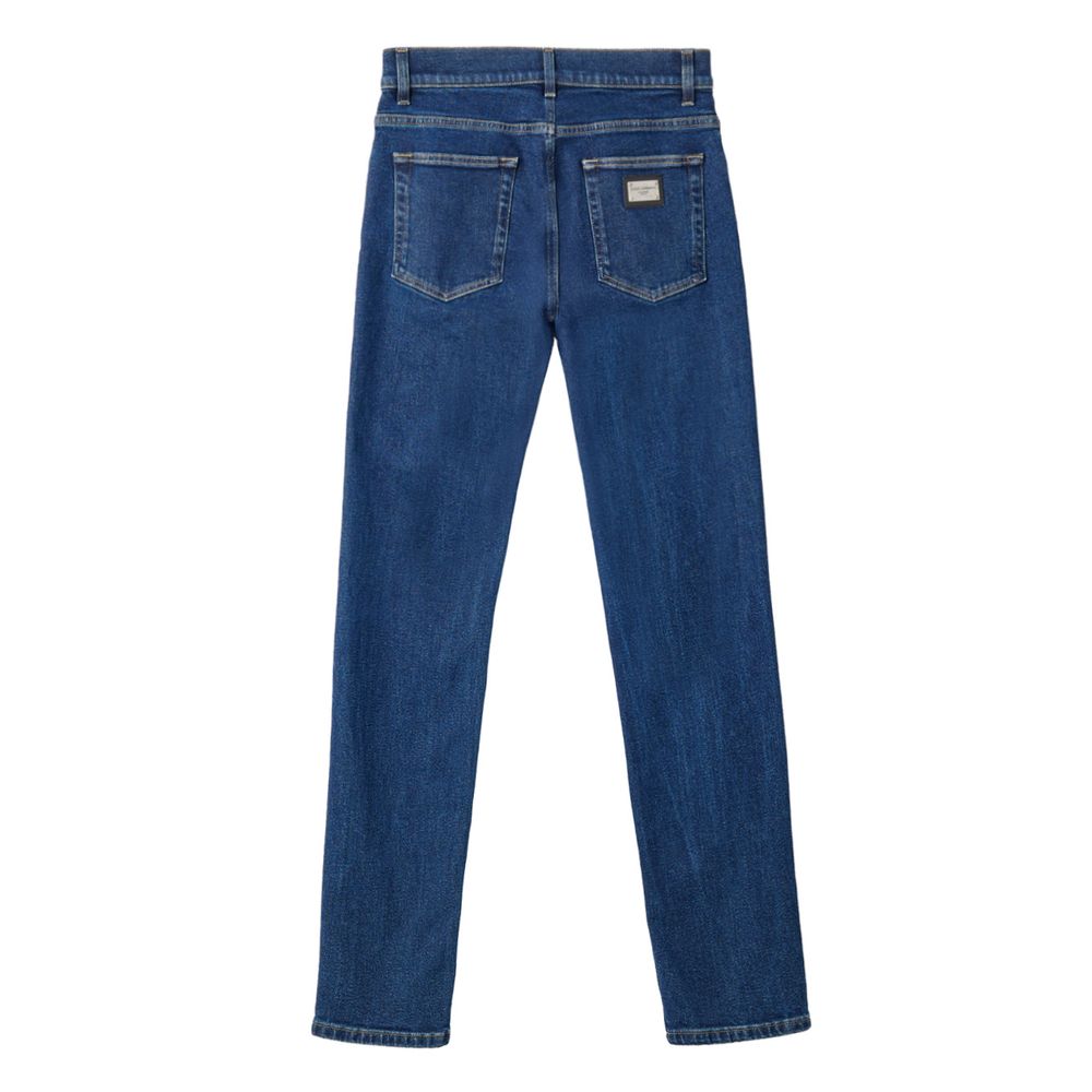 Dolce & Gabbana Blue Cotton Skinny Jeans | Regal Royce