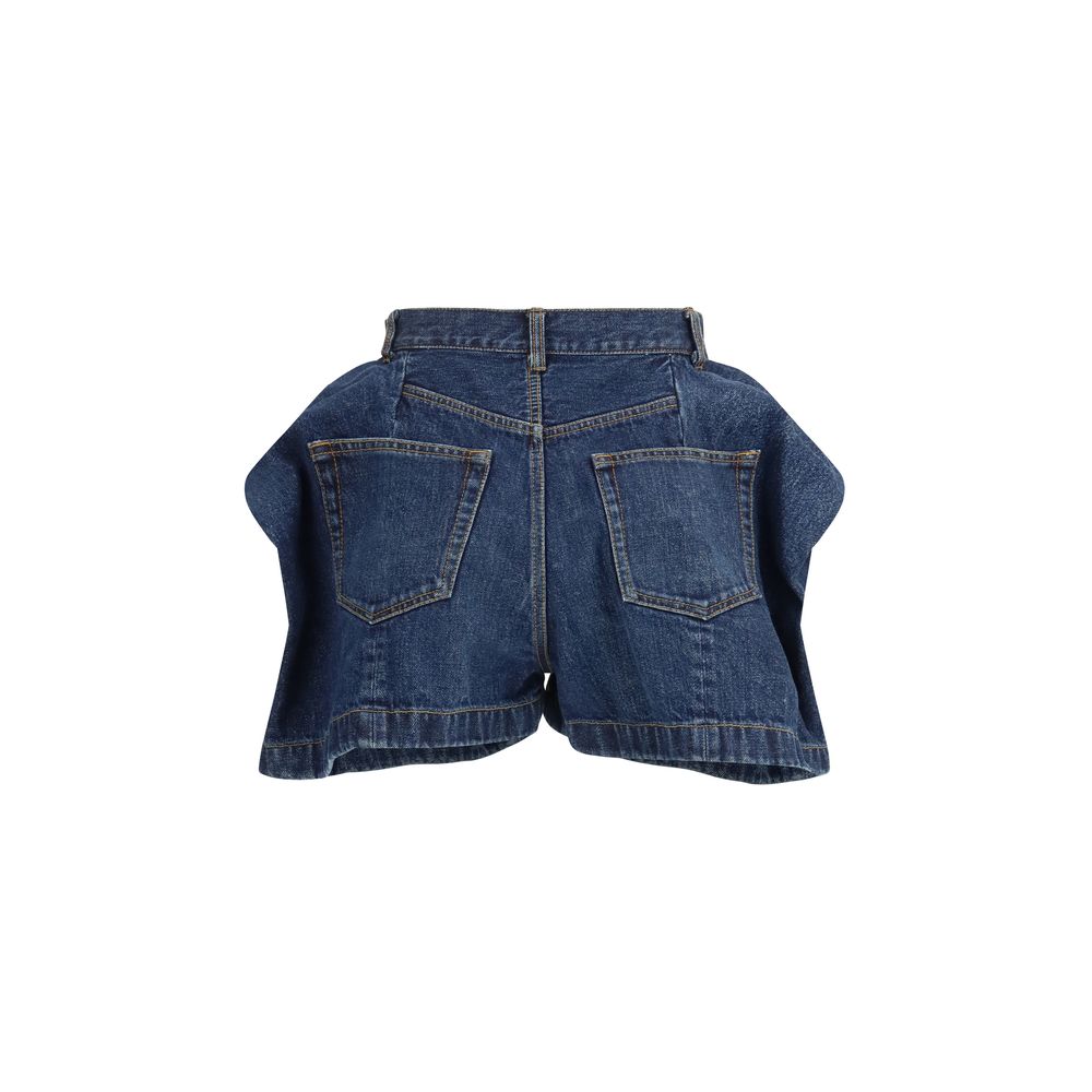 Sacai Blue Cotton Bermuda Shorts | Regal Royce