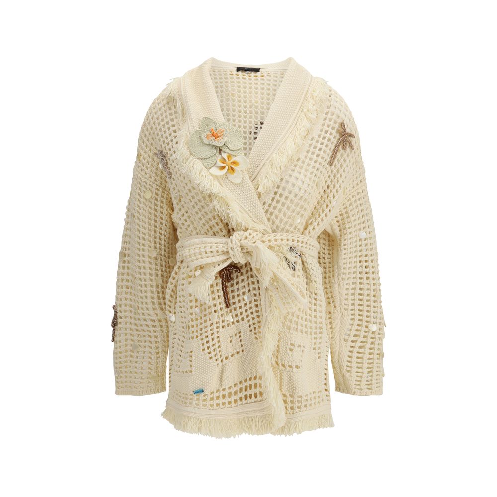 Alanui Beige Cotton Cardigan | Regal Royce