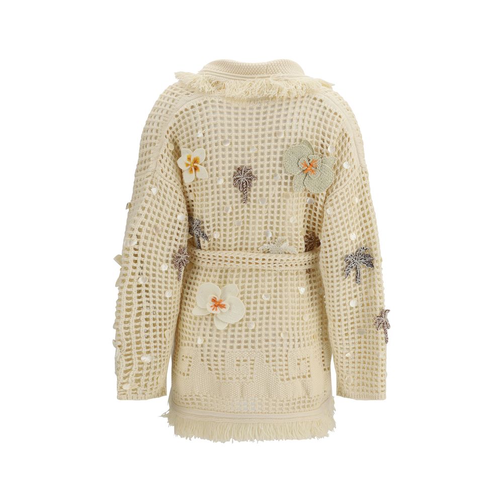 Alanui Beige Cotton Cardigan | Regal Royce
