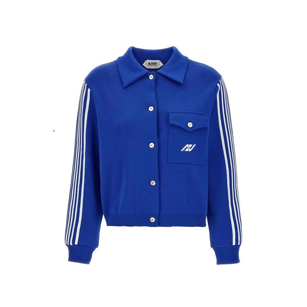 Autry Blue Nylon Cardigan | Regal Royce