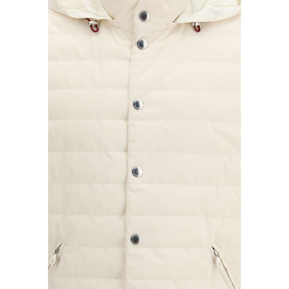 Brunello Cucinelli Beige Polyester Sleveless Jacket | Regal Royce