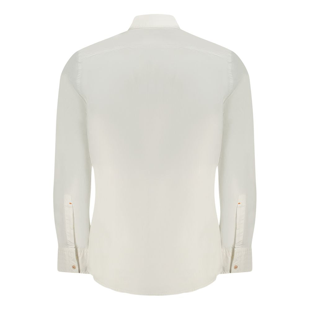 Hugo Boss White Cotton Men Shirt | Regal Royce