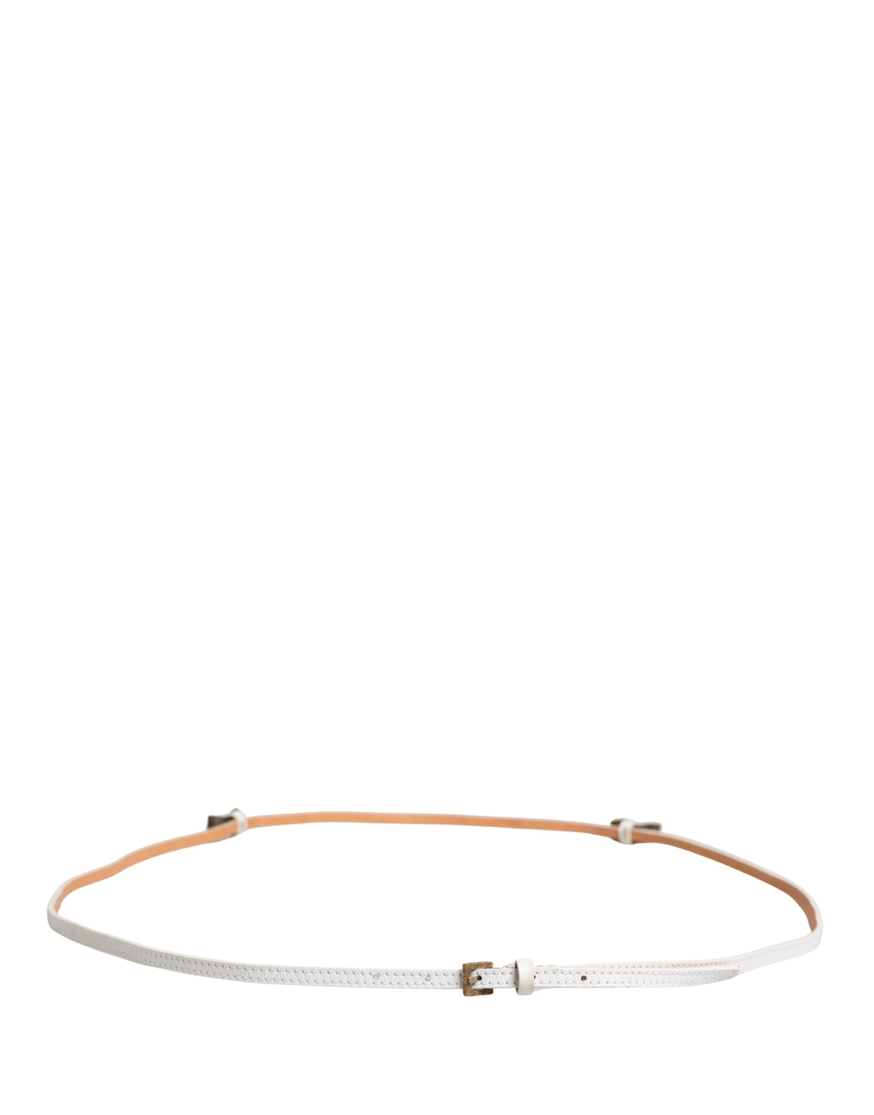 Ermanno Scervino White Leather Skinny Gold Metal Buckle Belt | Regal Royce