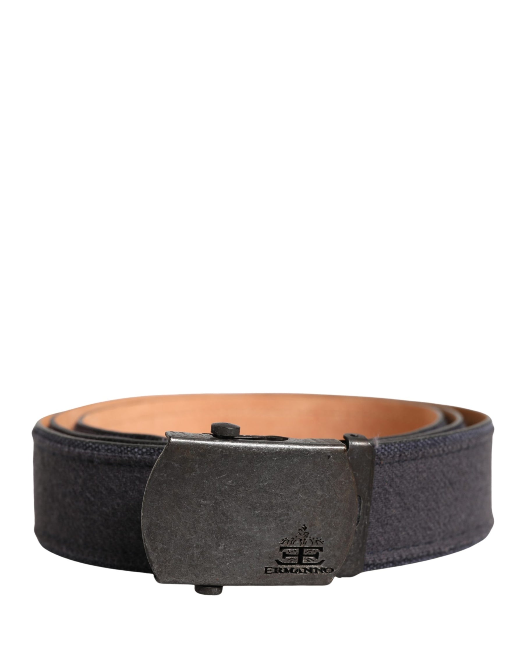 Ermanno Scervino Black Wool Cotton Logo Metal Buckle Belt | Regal Royce