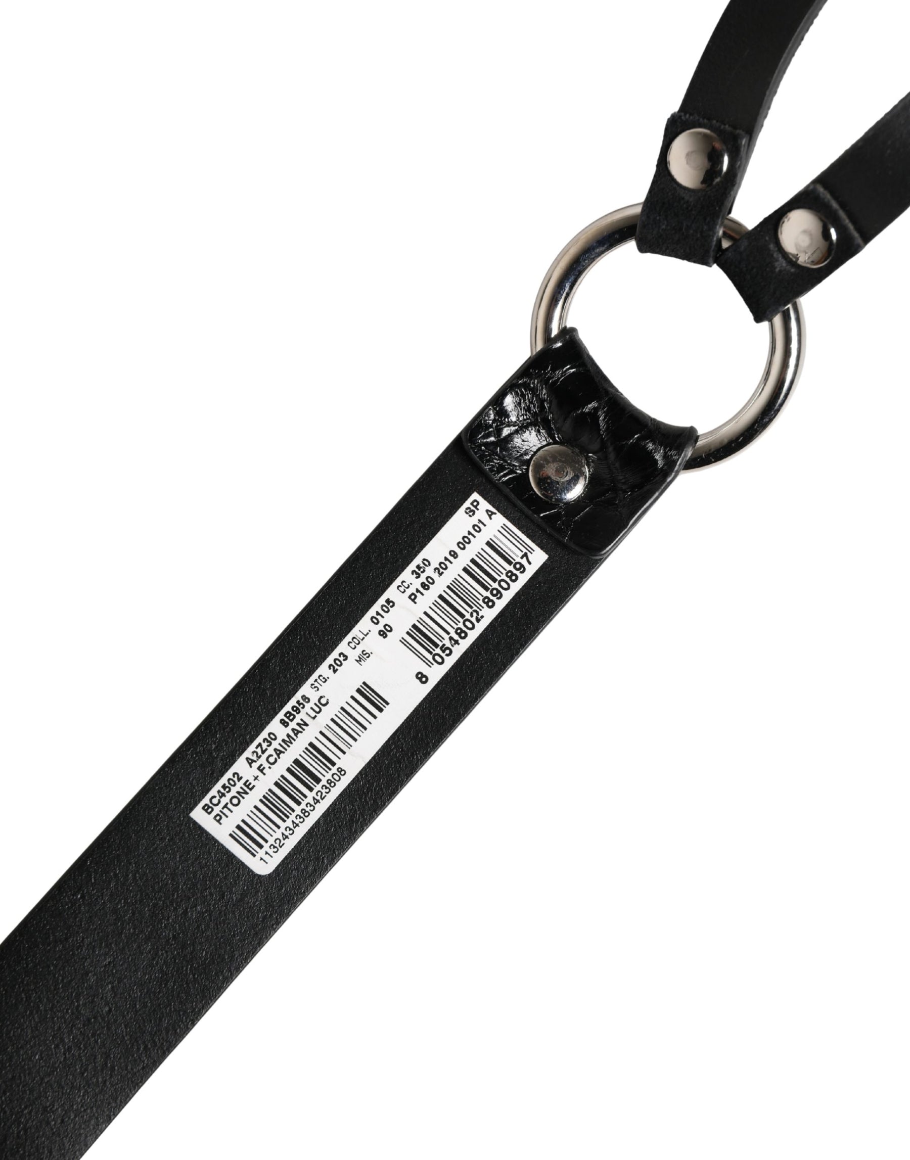 Dolce & Gabbana Black Exotic Leather Silver Metal Buckle Belt | Regal Royce
