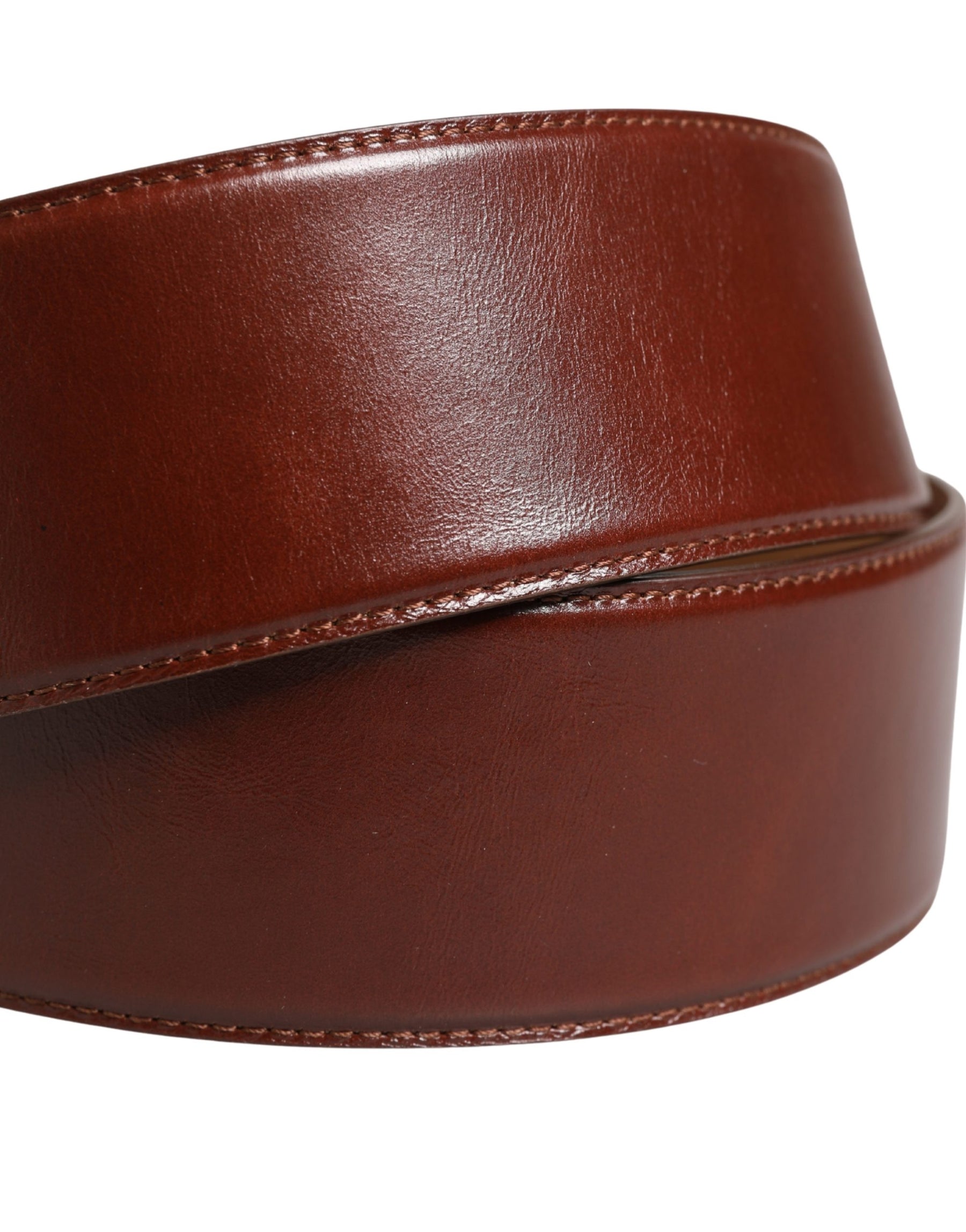 Dolce & Gabbana Brown Leather Waist Gold Metal Buckle Belt | Regal Royce