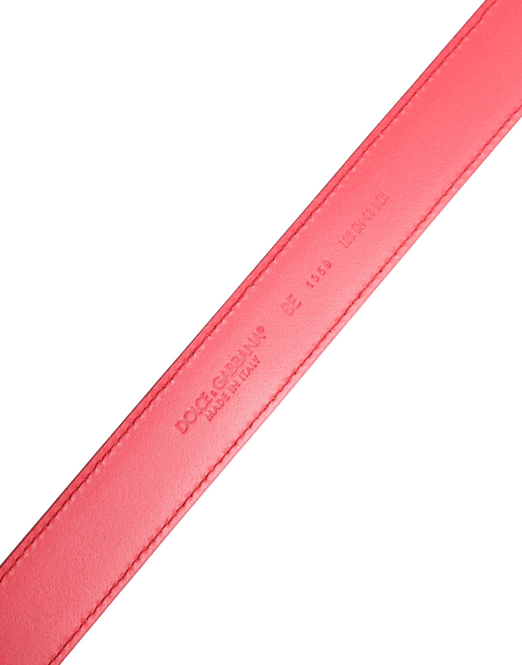 Dolce & Gabbana Pink Calf Leather Silver Metal Buckle Belt | Regal Royce