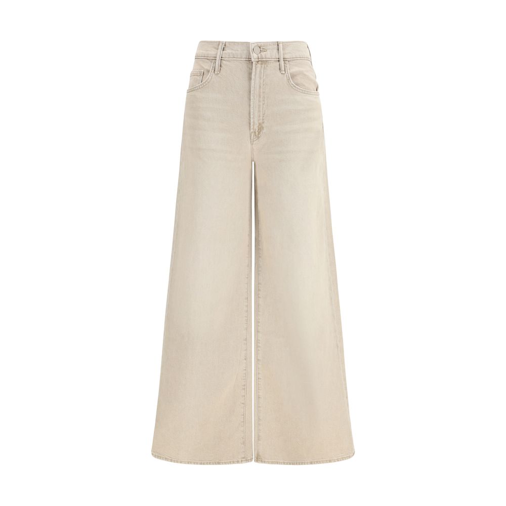 Mother Denim Beige Cotton Flared Jeans | Regal Royce