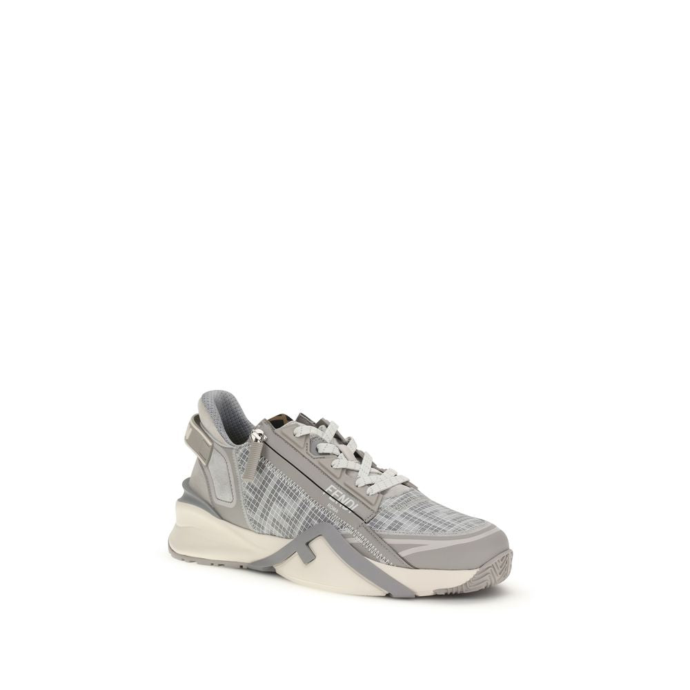 Fendi Gray Calf Leather Bos Taurus Athletic Sneakers | Regal Royce