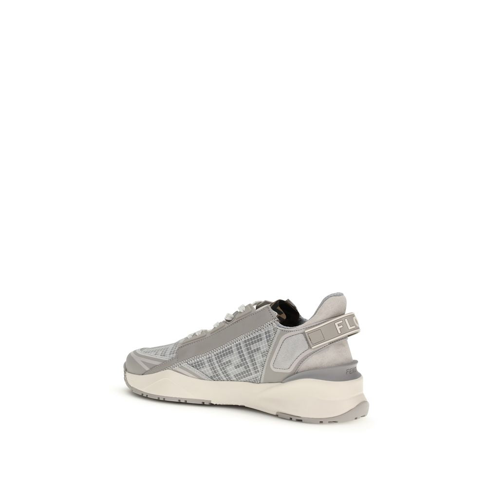 Fendi Gray Calf Leather Bos Taurus Athletic Sneakers | Regal Royce