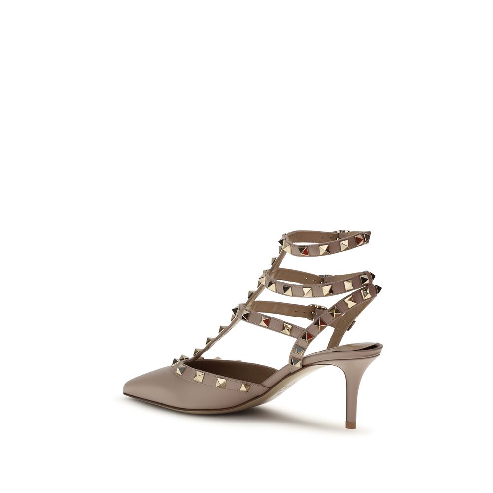 Valentino Garavani Multicolor Calf Leather Bos Taurus Mid Heel Pumps | Regal Royce