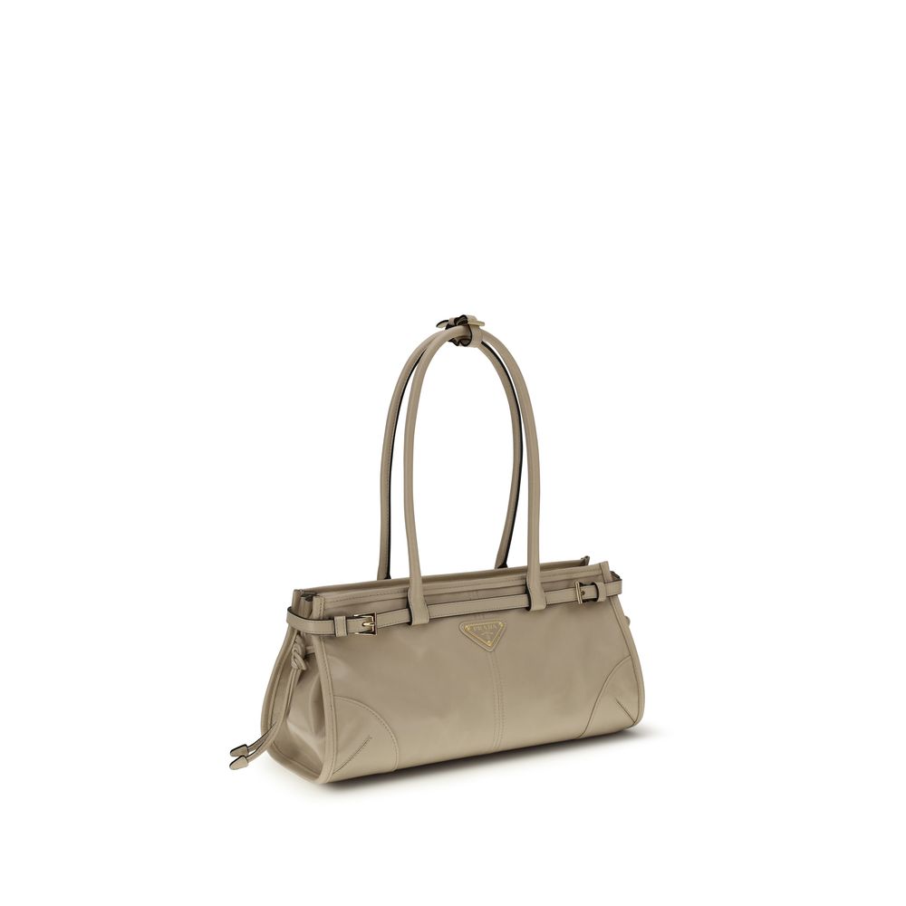 Prada Beige Calf Leather Bos Taurus Shoulder Bag | Regal Royce