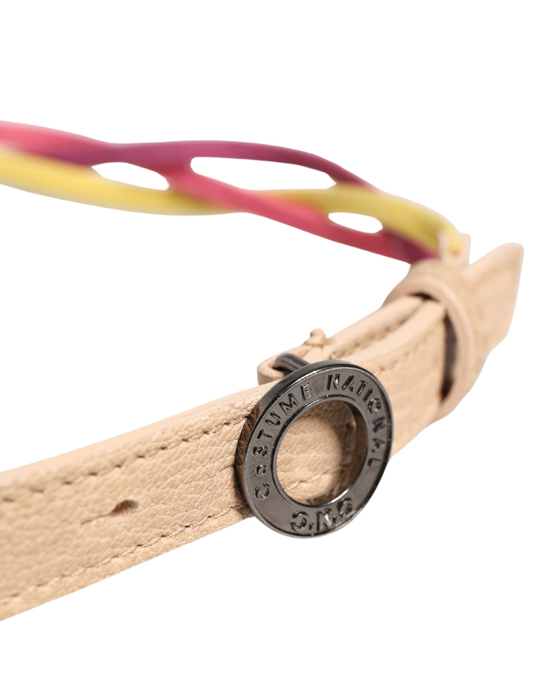 Costume National Multicolor Twisted Leather Circle Buckle Belt | Regal Royce