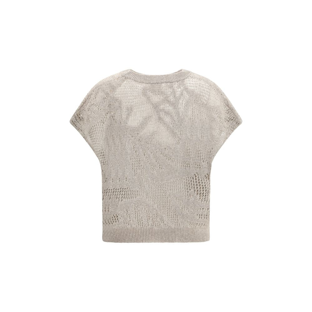 Brunello Cucinelli Beige Linen T-Shirt | Regal Royce