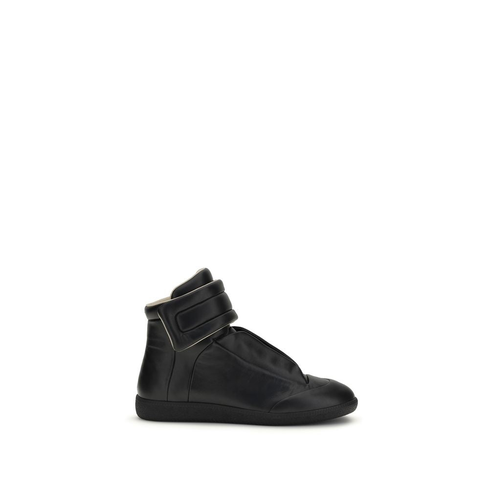 Margiela Black Calf Leather Bos Taurus High Top Sneakers | Regal Royce