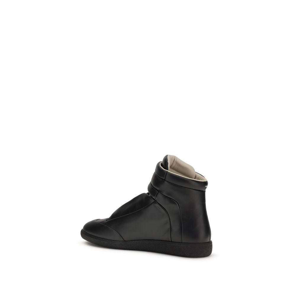 Margiela Black Calf Leather Bos Taurus High Top Sneakers | Regal Royce