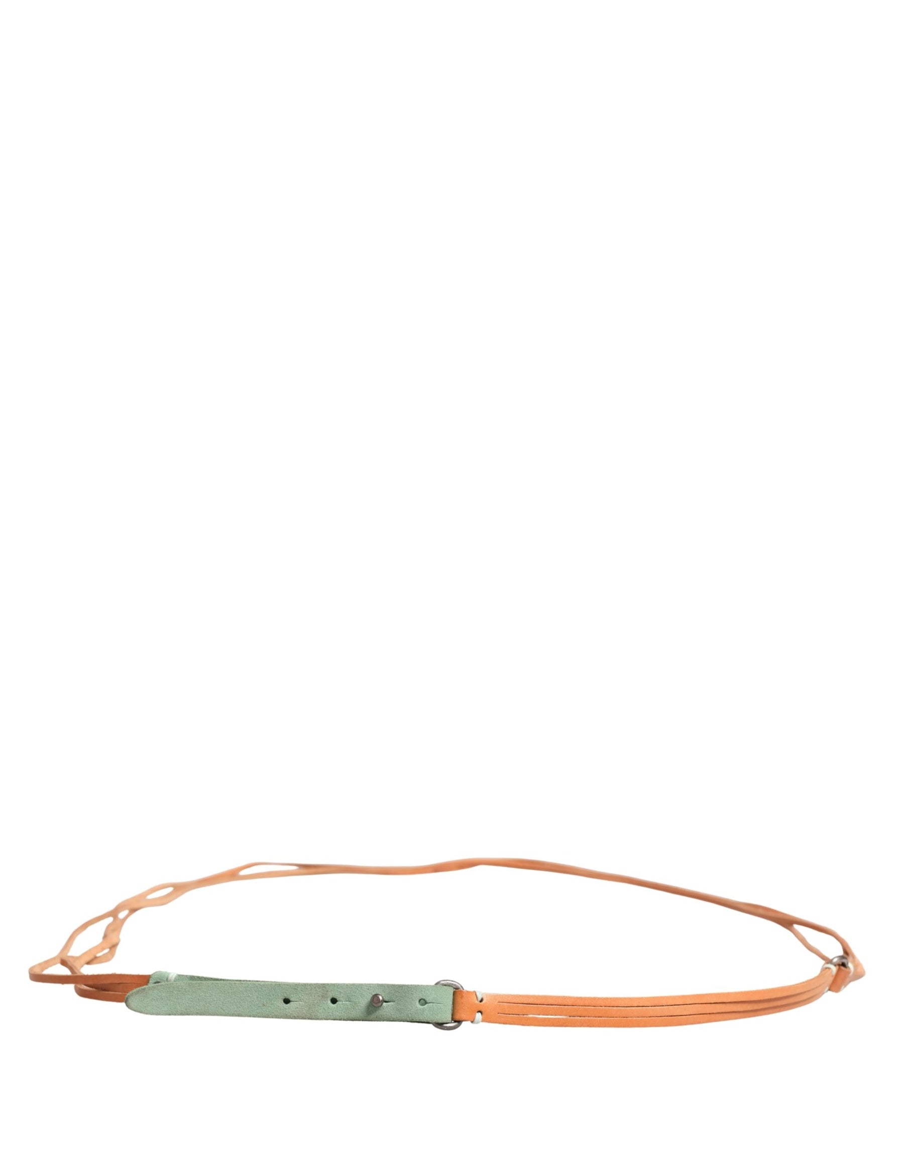 Scervino Street Brown Leather Silver Tone Buckle Waist Belt | Regal Royce