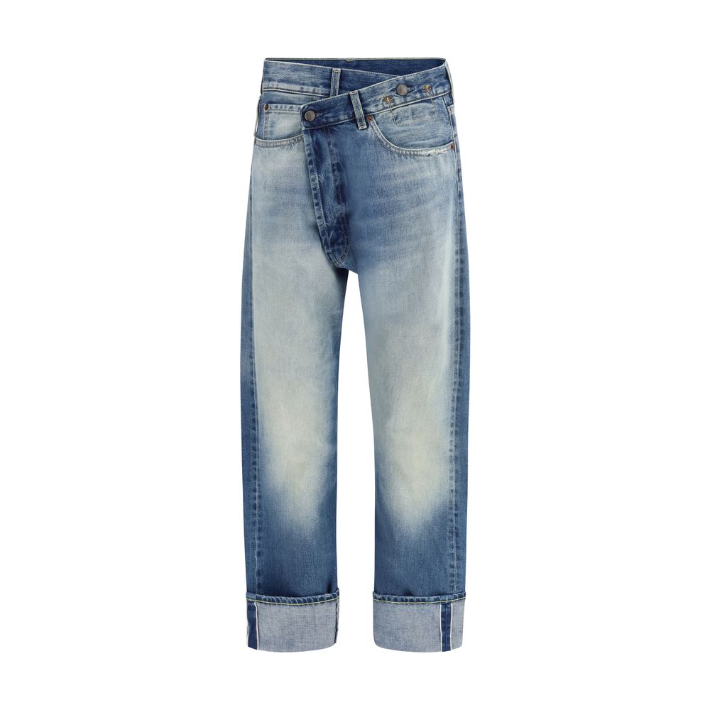 R13 Blue Cotton Straight-Leg Jeans | Regal Royce