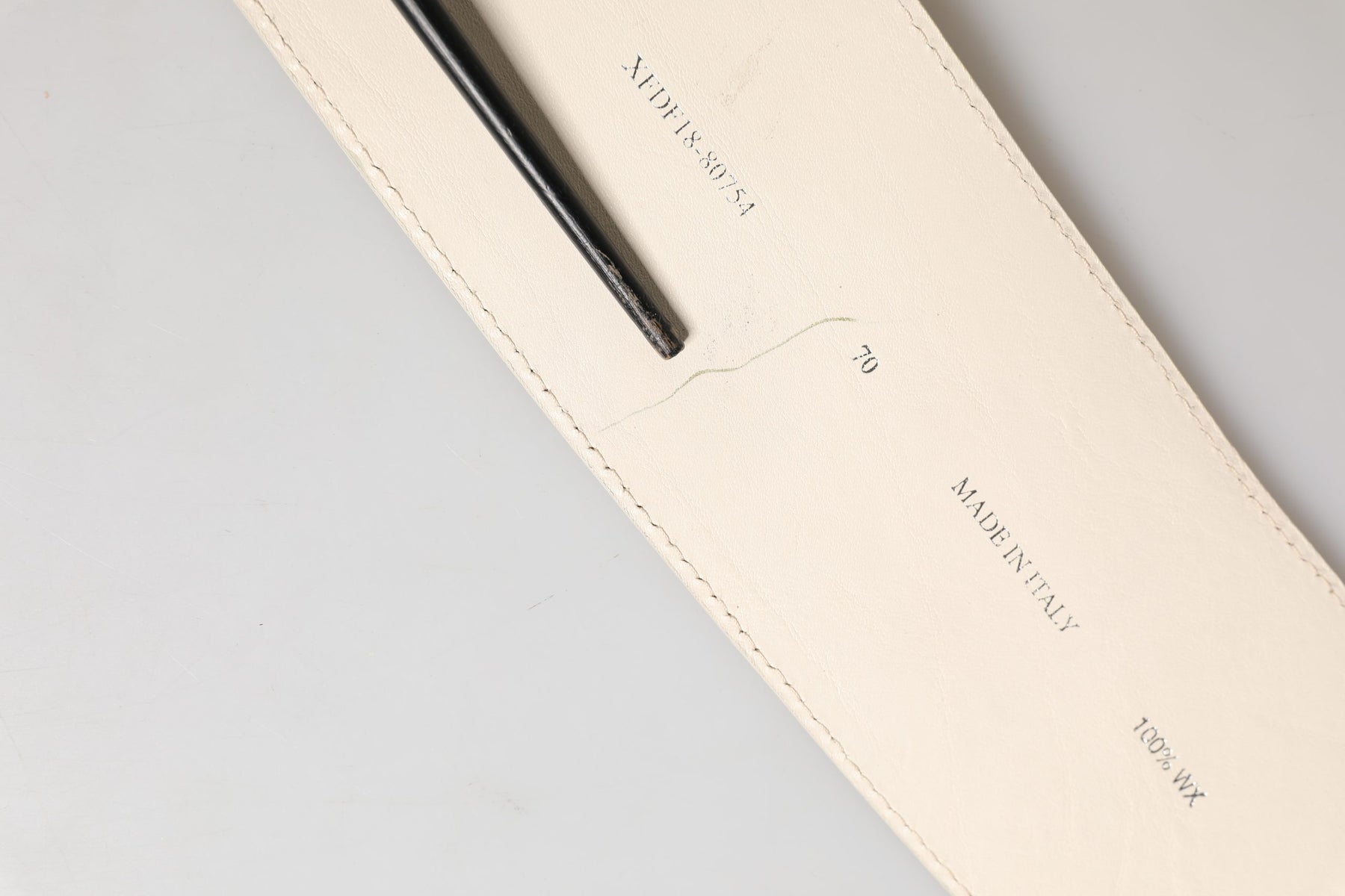 GF Ferre Off White Waxed Cotton Wide Fashion Waistband Belt | Regal Royce