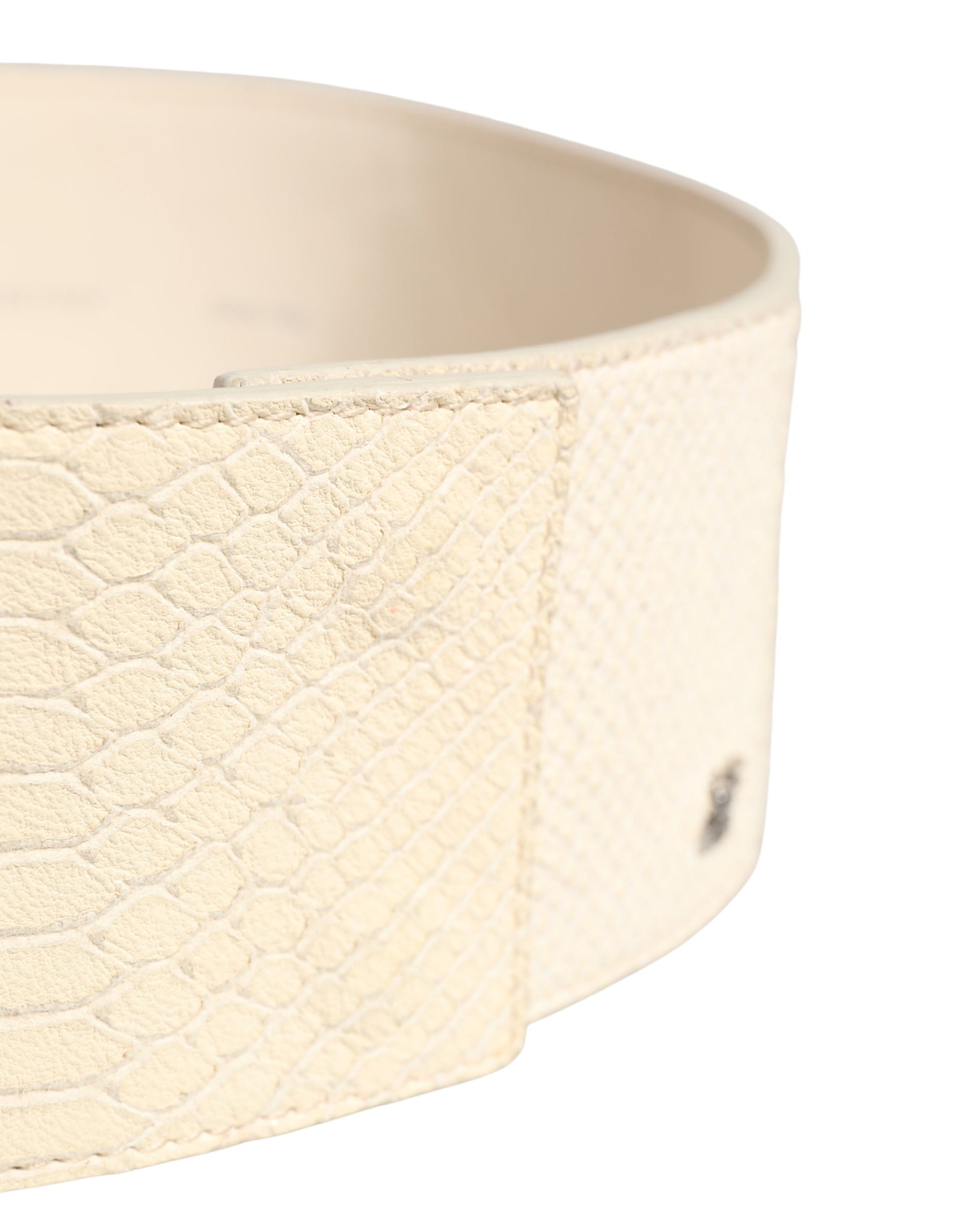 GF Ferre Off White Waxed Cotton Wide Fashion Waistband Belt | Regal Royce