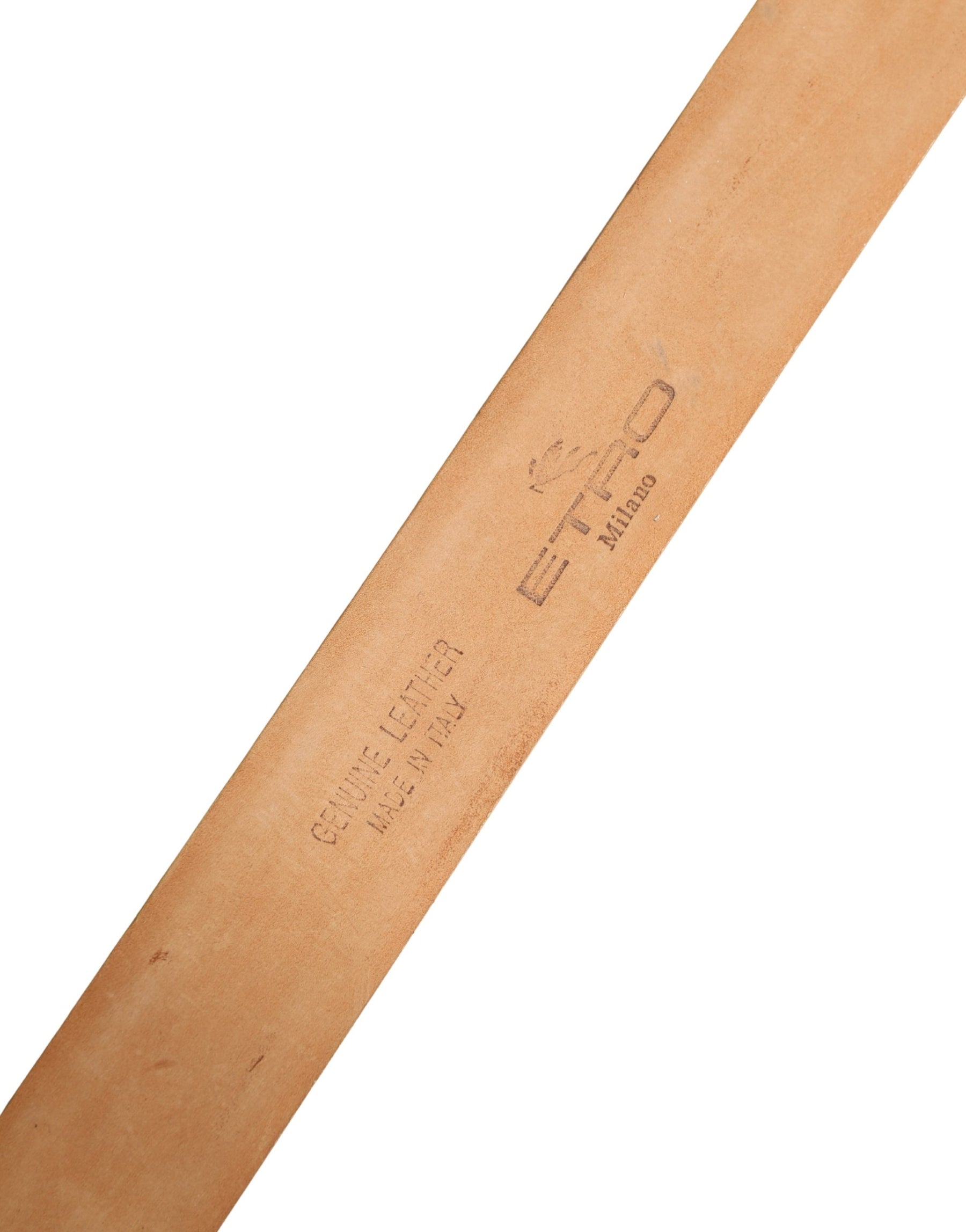 Etro Orange Genuine Leather Silver Metal Buckle Waist Belt | Regal Royce