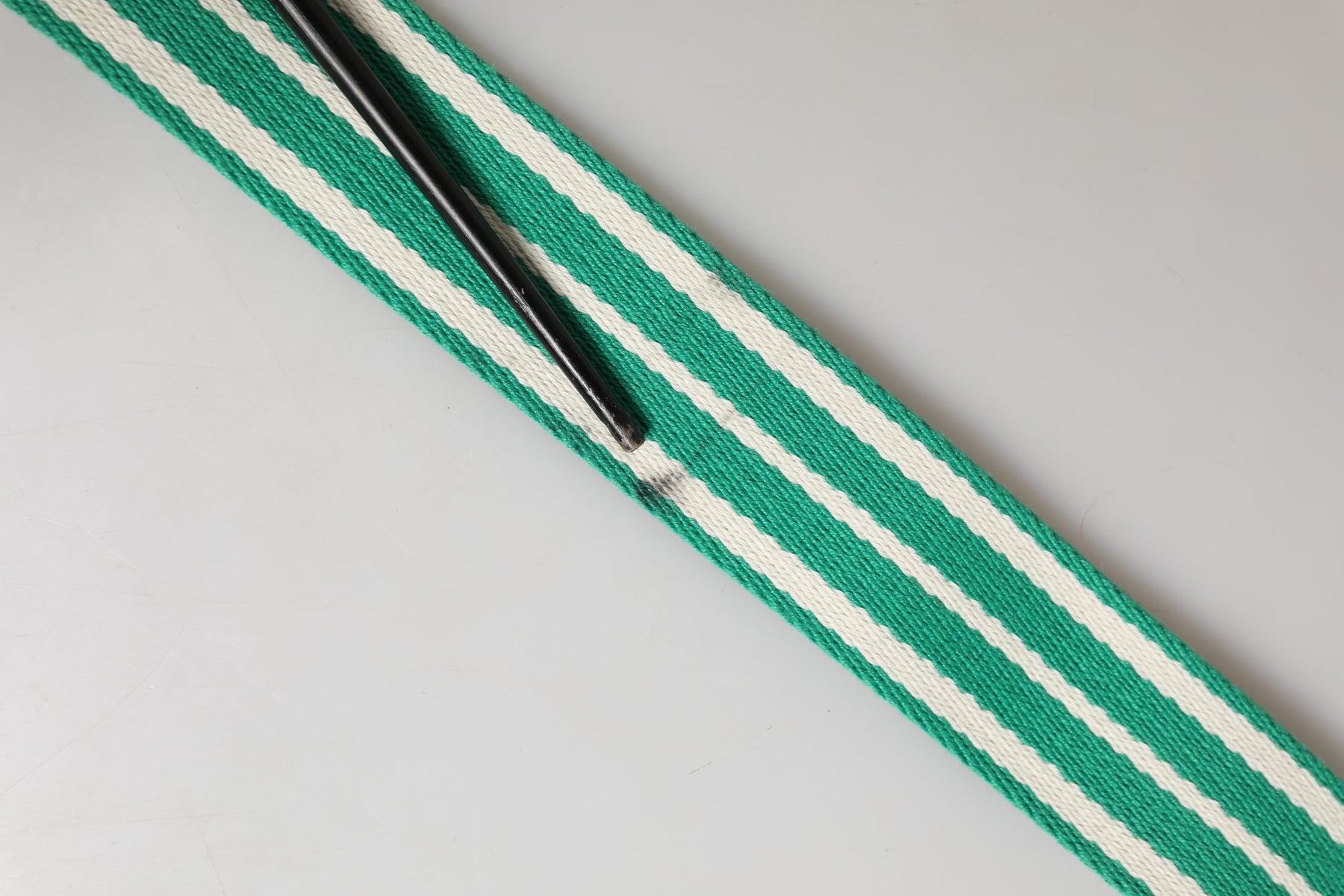 Red Valentino White Green Stripes Canvas Silver Metal Buckle Belt | Regal Royce