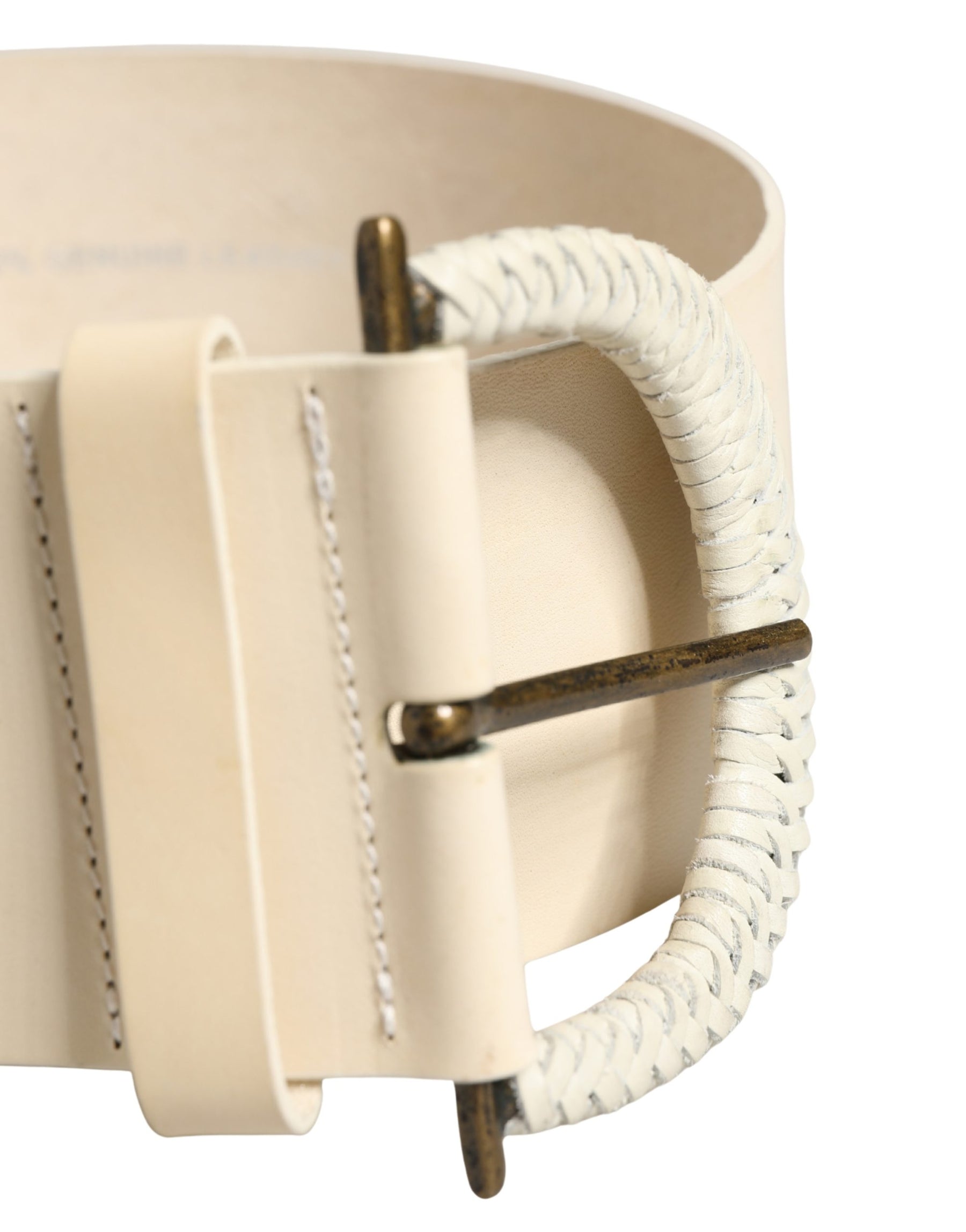 Cavalli Class Off White Leather Waist Women Cintura Buckle Belt | Regal Royce
