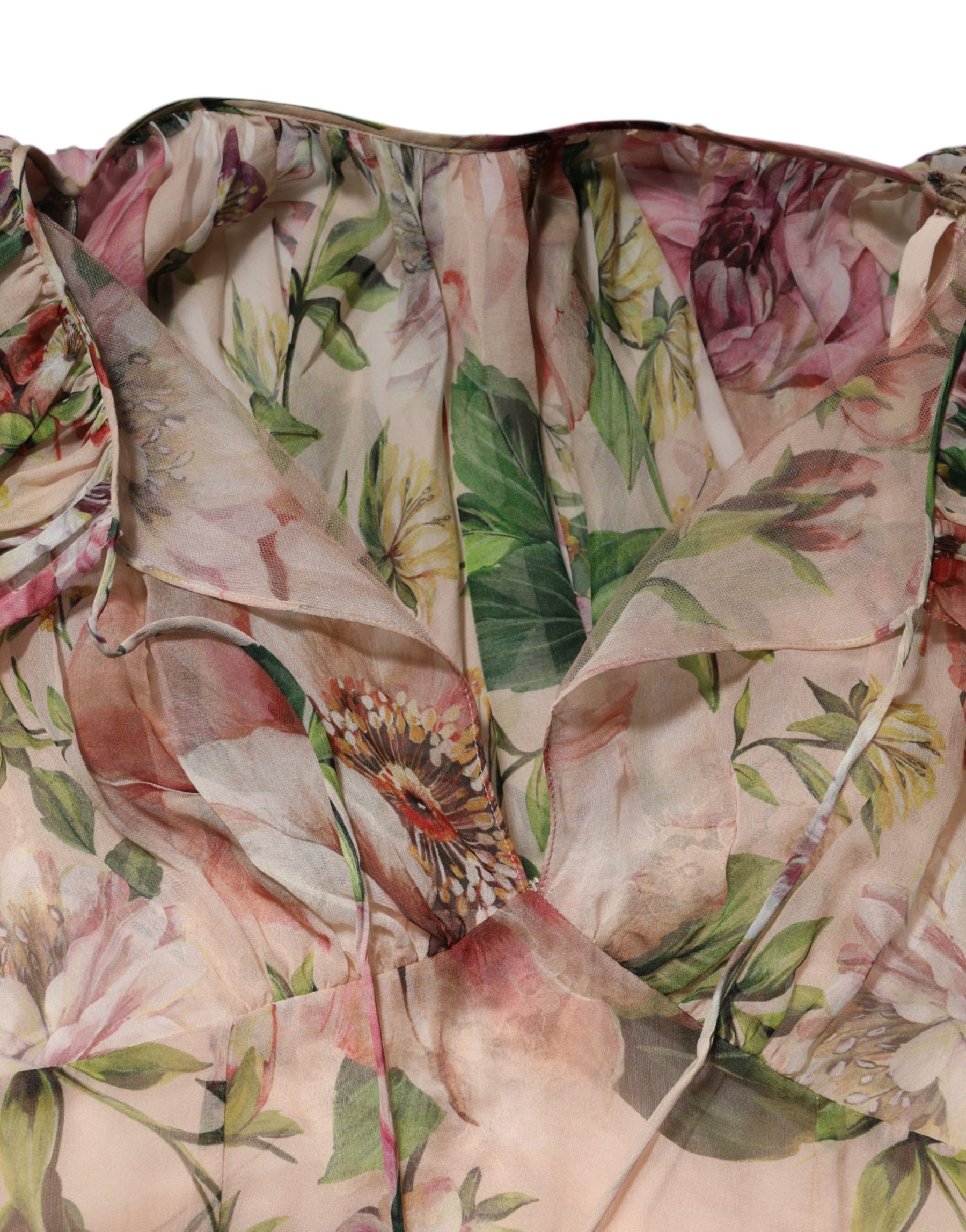 Dolce & Gabbana Multicolor Floral Silk Layered Maxi Dress | Regal Royce