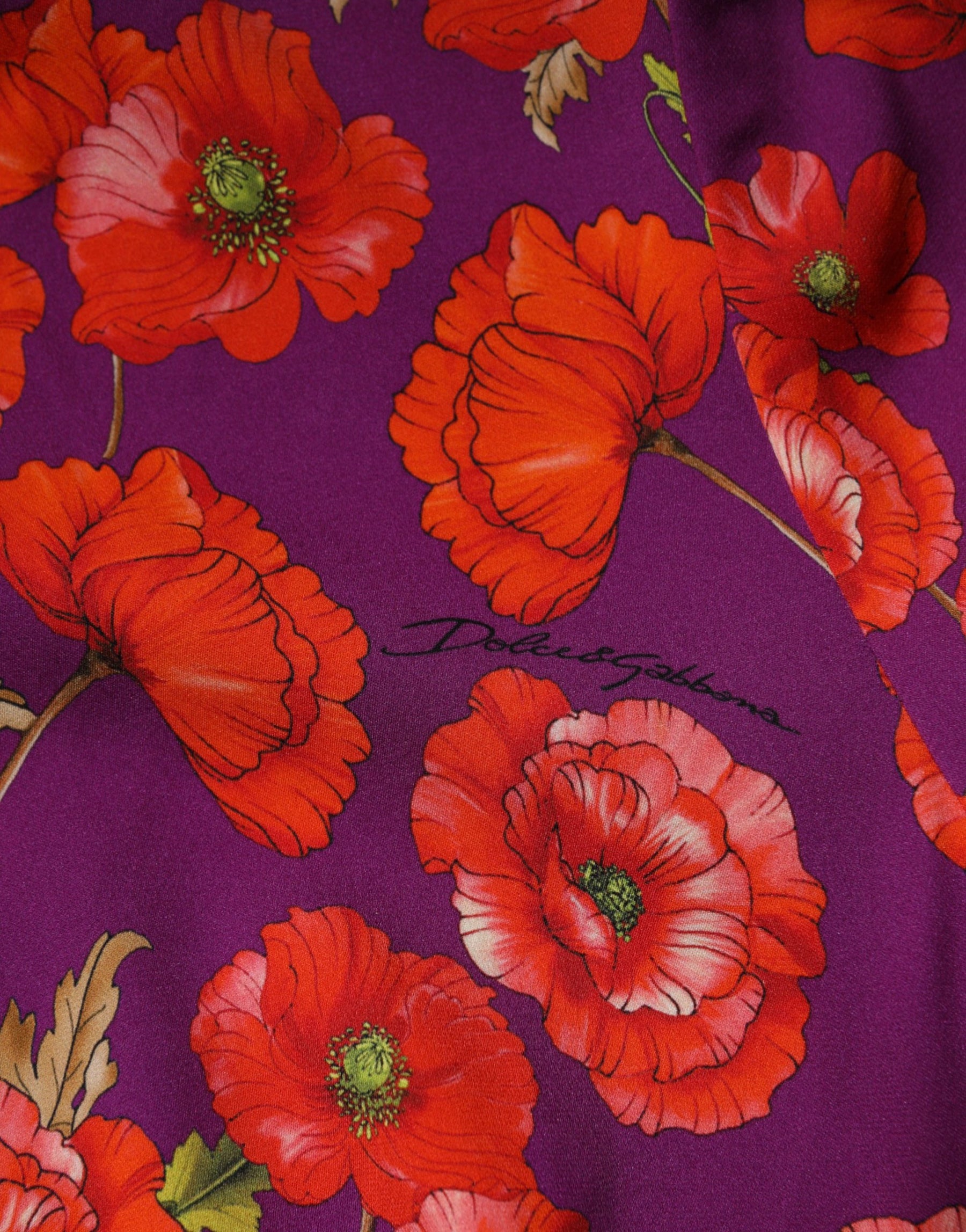 Dolce & Gabbana Purple Silk Floral Print Midi Sheath Dress | Regal Royce