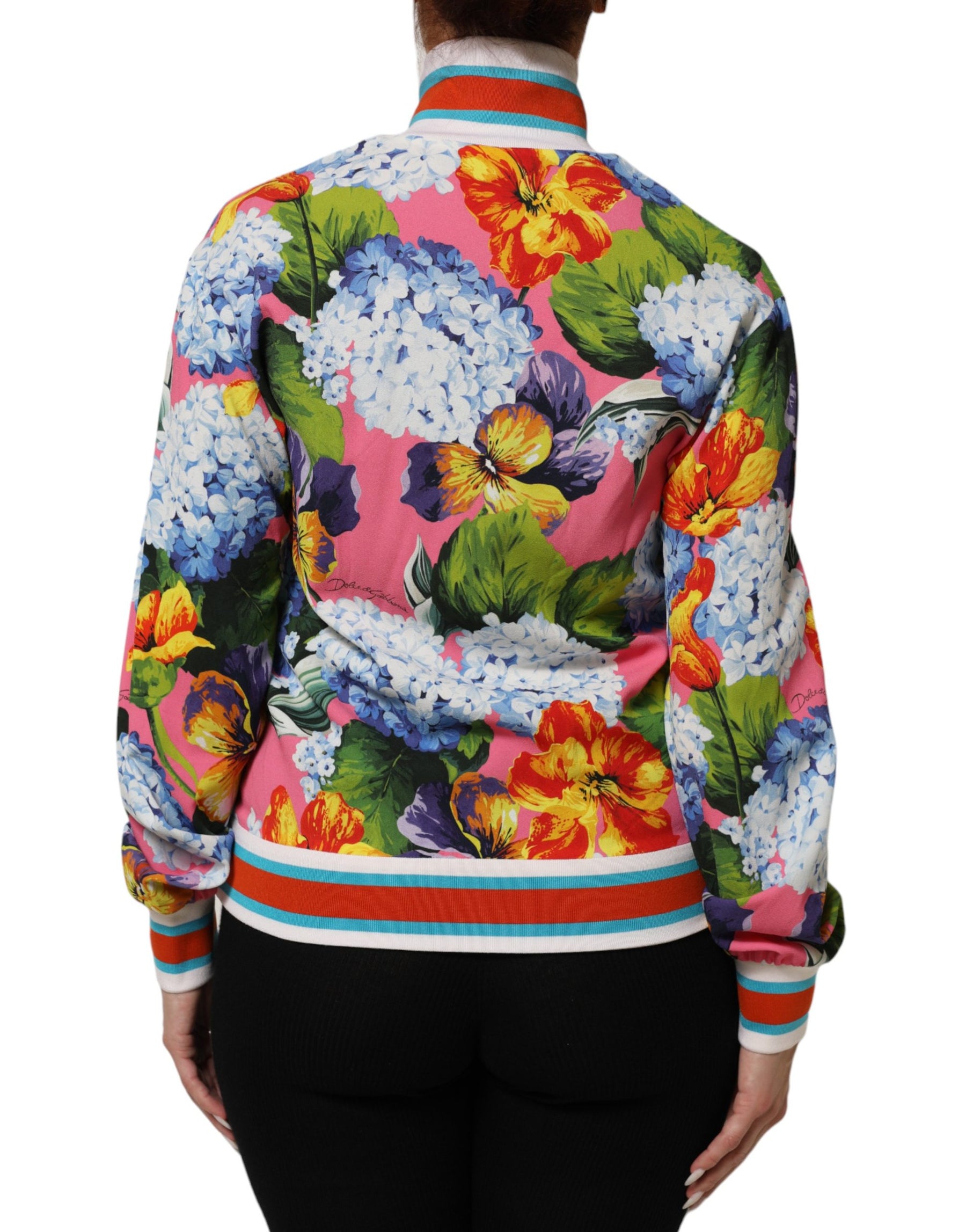 Dolce & Gabbana Multicolor Floral Print Zip Cardigan Jacket | Regal Royce