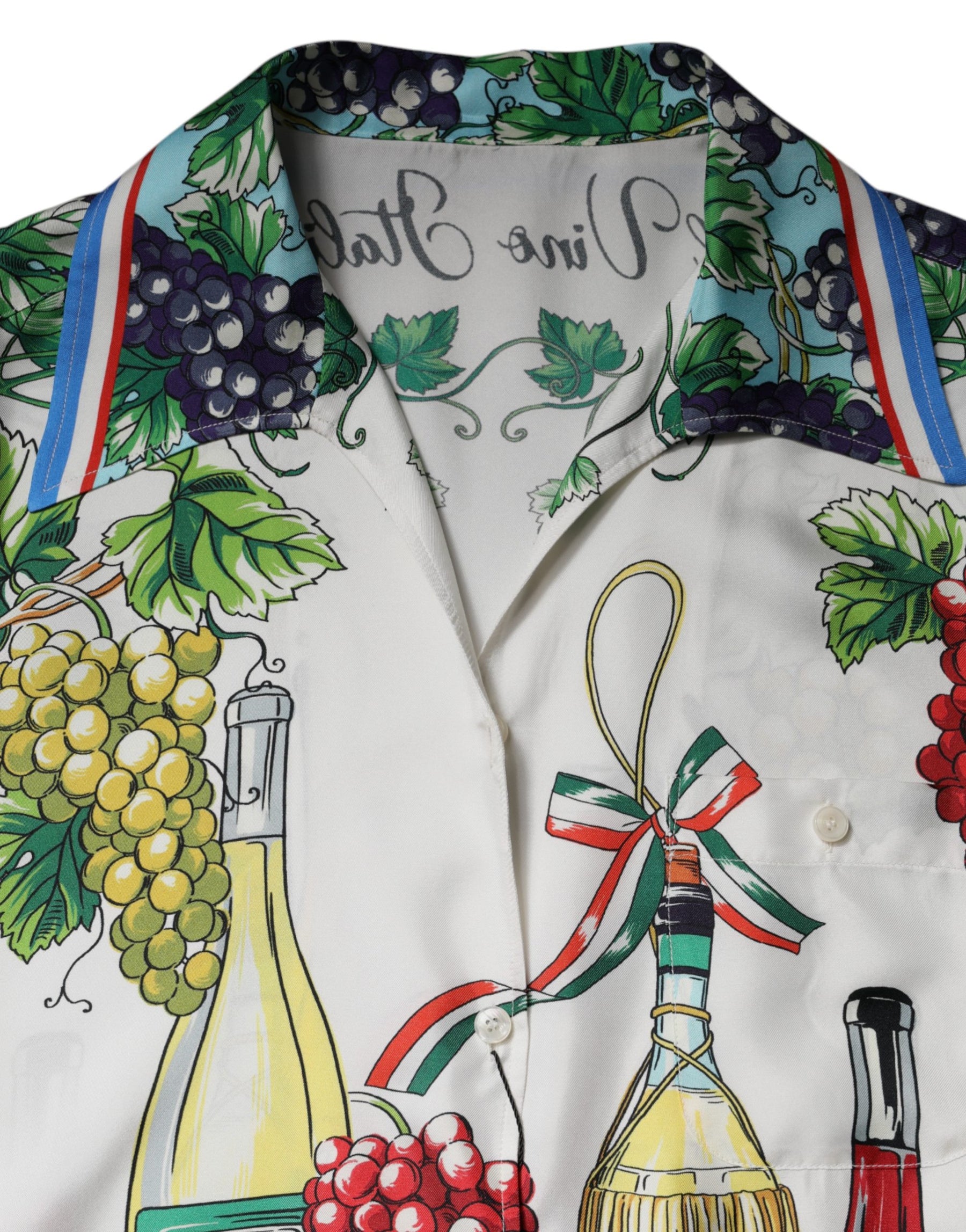 Dolce & Gabbana Multicolor Short Sleeve Silk Food Shirt Top | Regal Royce