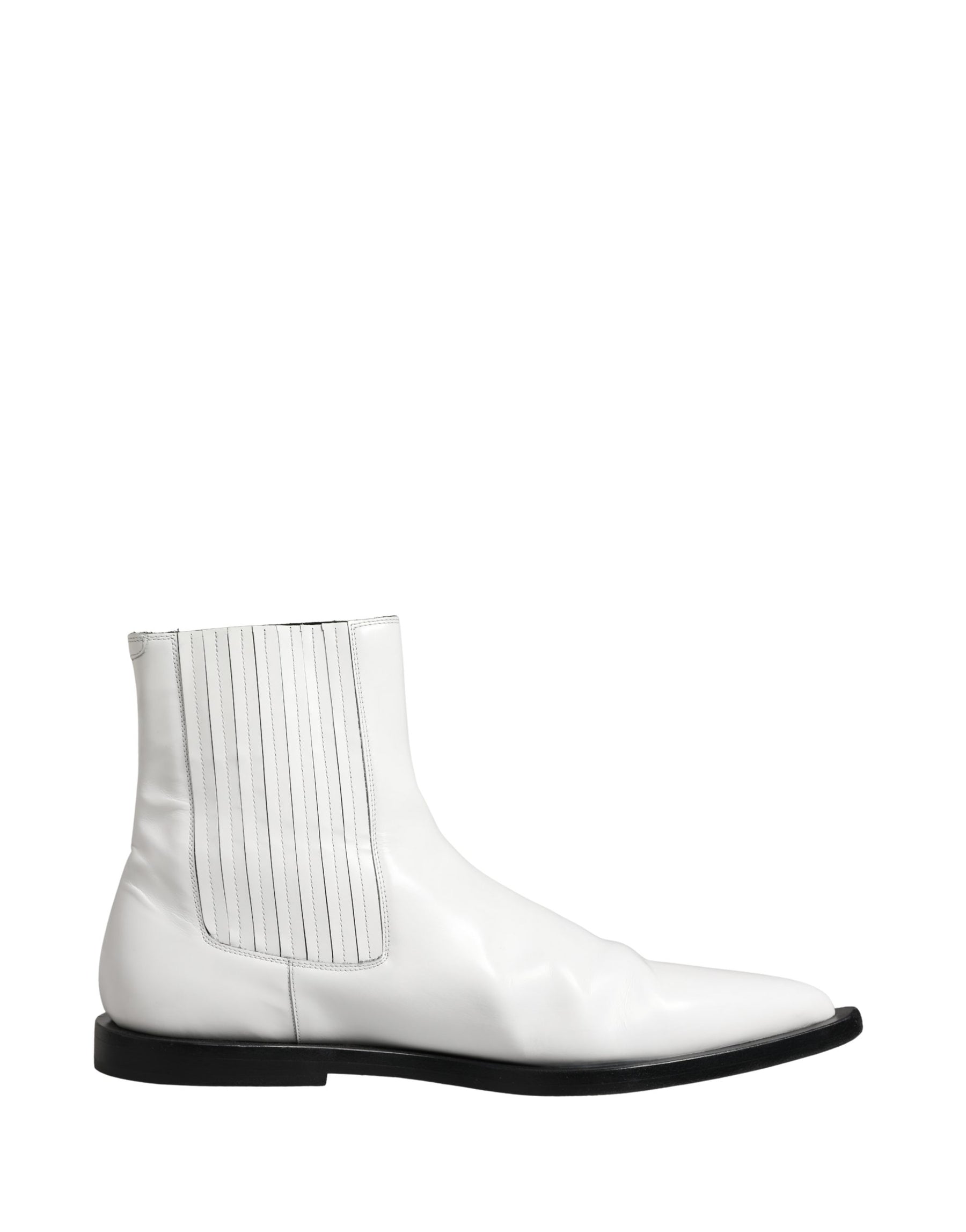 Dolce & Gabbana White Leather Chelsea SlipOn Ankle Boots Shoes | Regal Royce