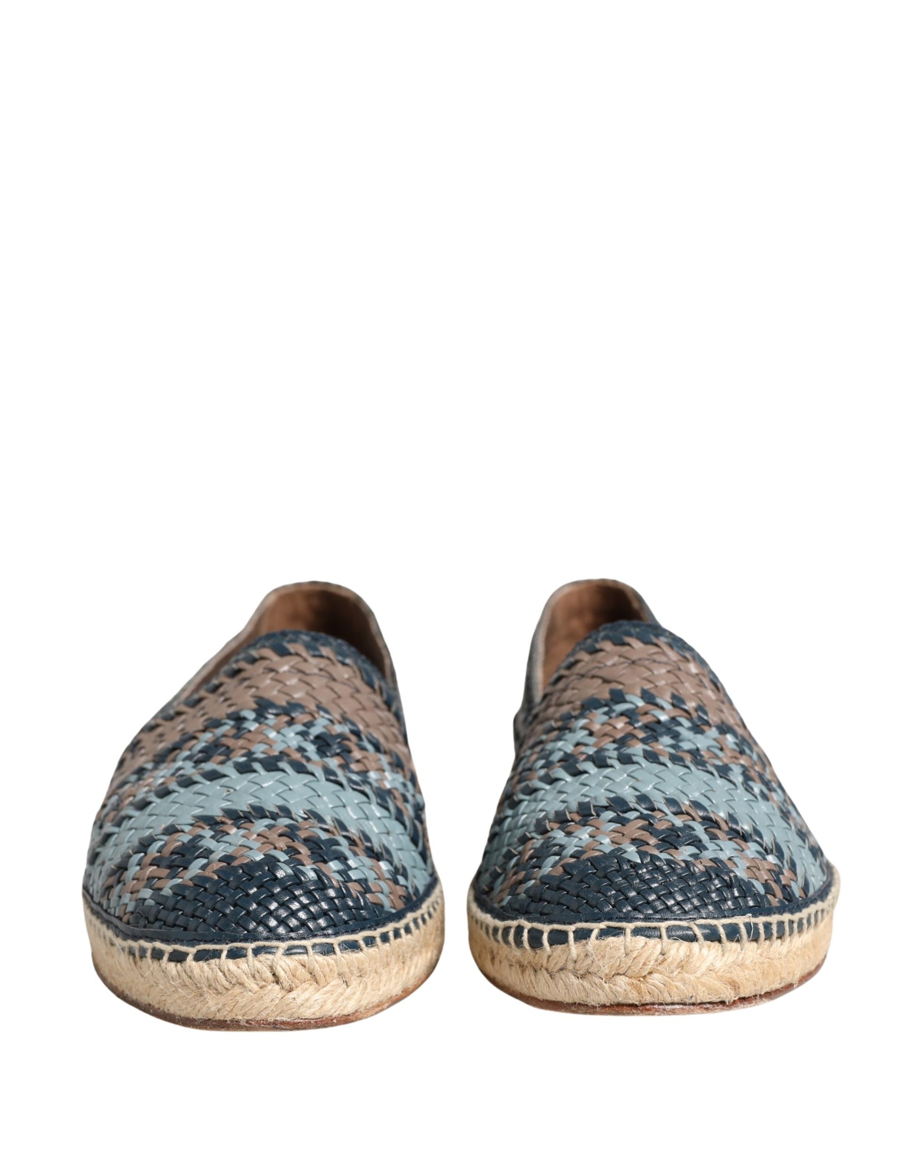 Dolce & Gabbana Blue Gray Slip On Buffalo Espadrille Shoes | Regal Royce
