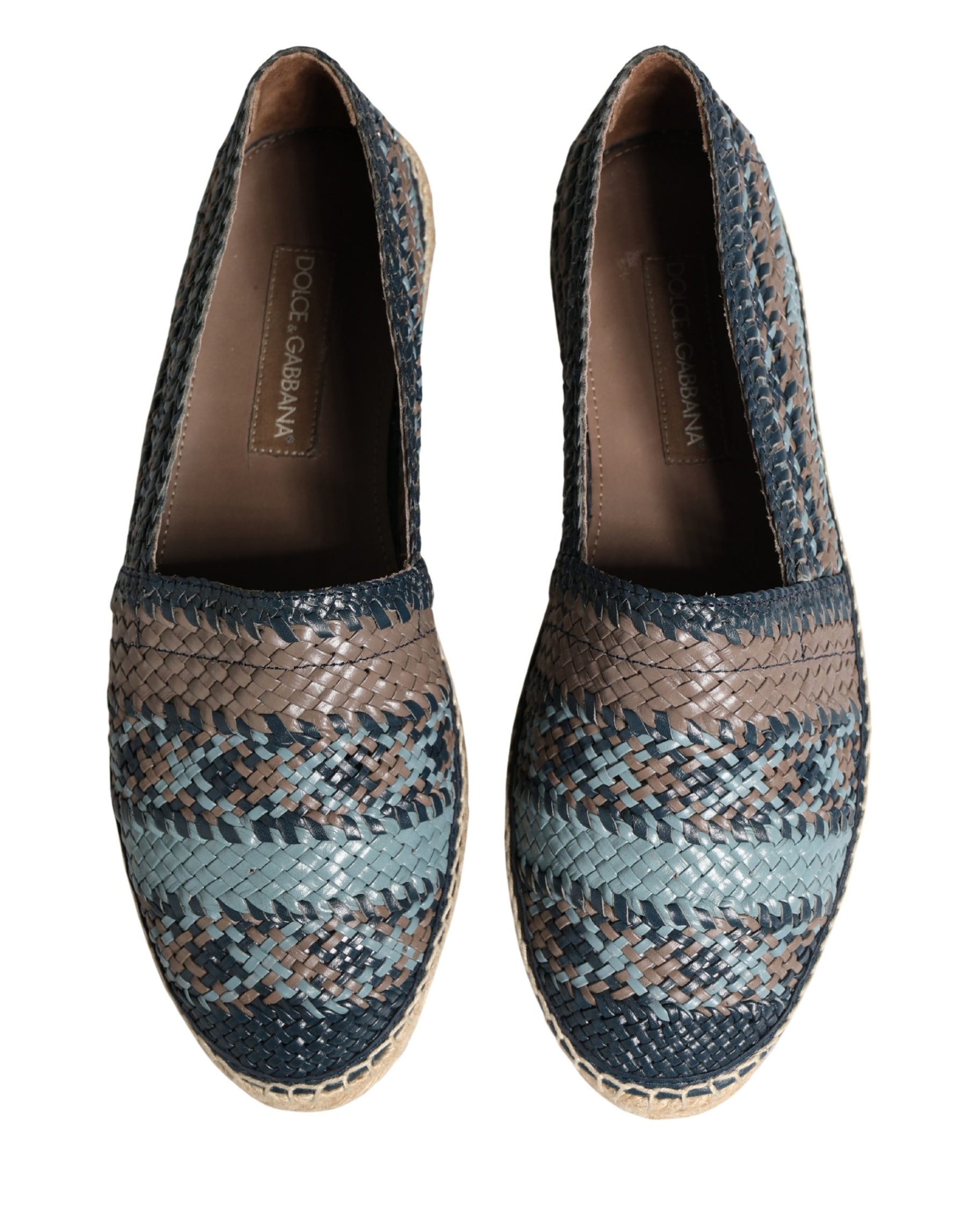Dolce & Gabbana Blue Gray Slip On Buffalo Espadrille Shoes | Regal Royce