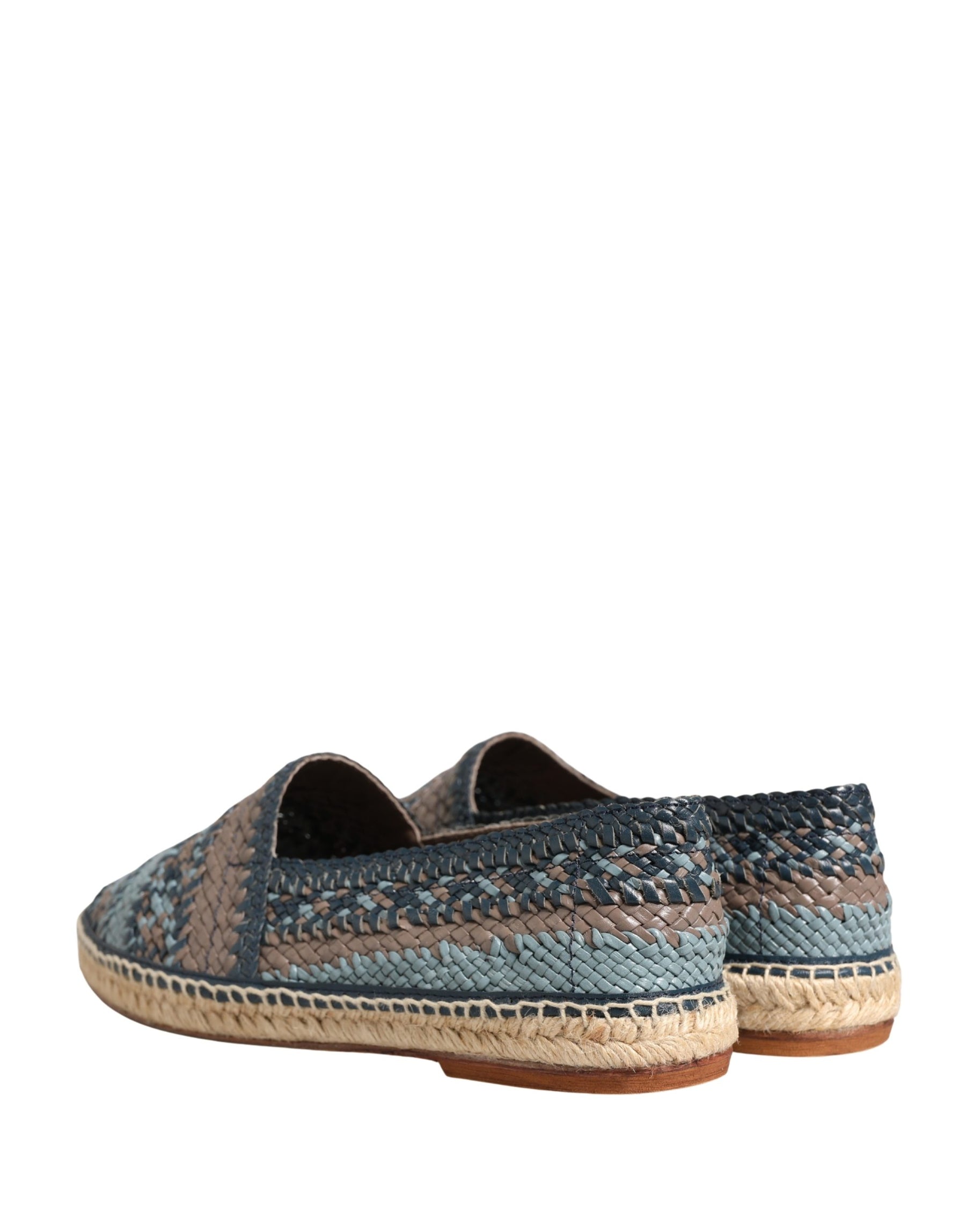 Dolce & Gabbana Blue Gray Slip On Buffalo Espadrille Shoes | Regal Royce