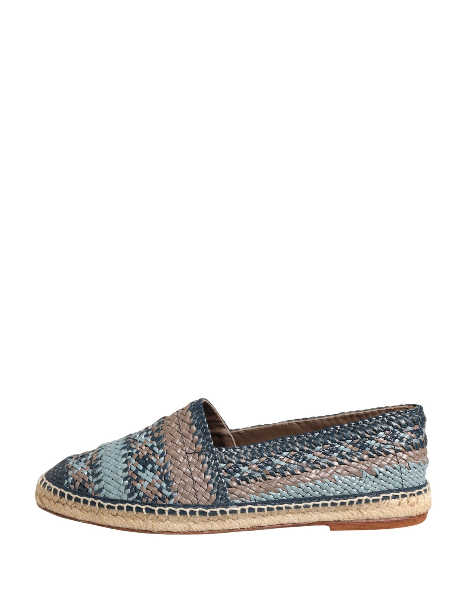 Dolce & Gabbana Blue Gray Slip On Buffalo Espadrille Shoes | Regal Royce