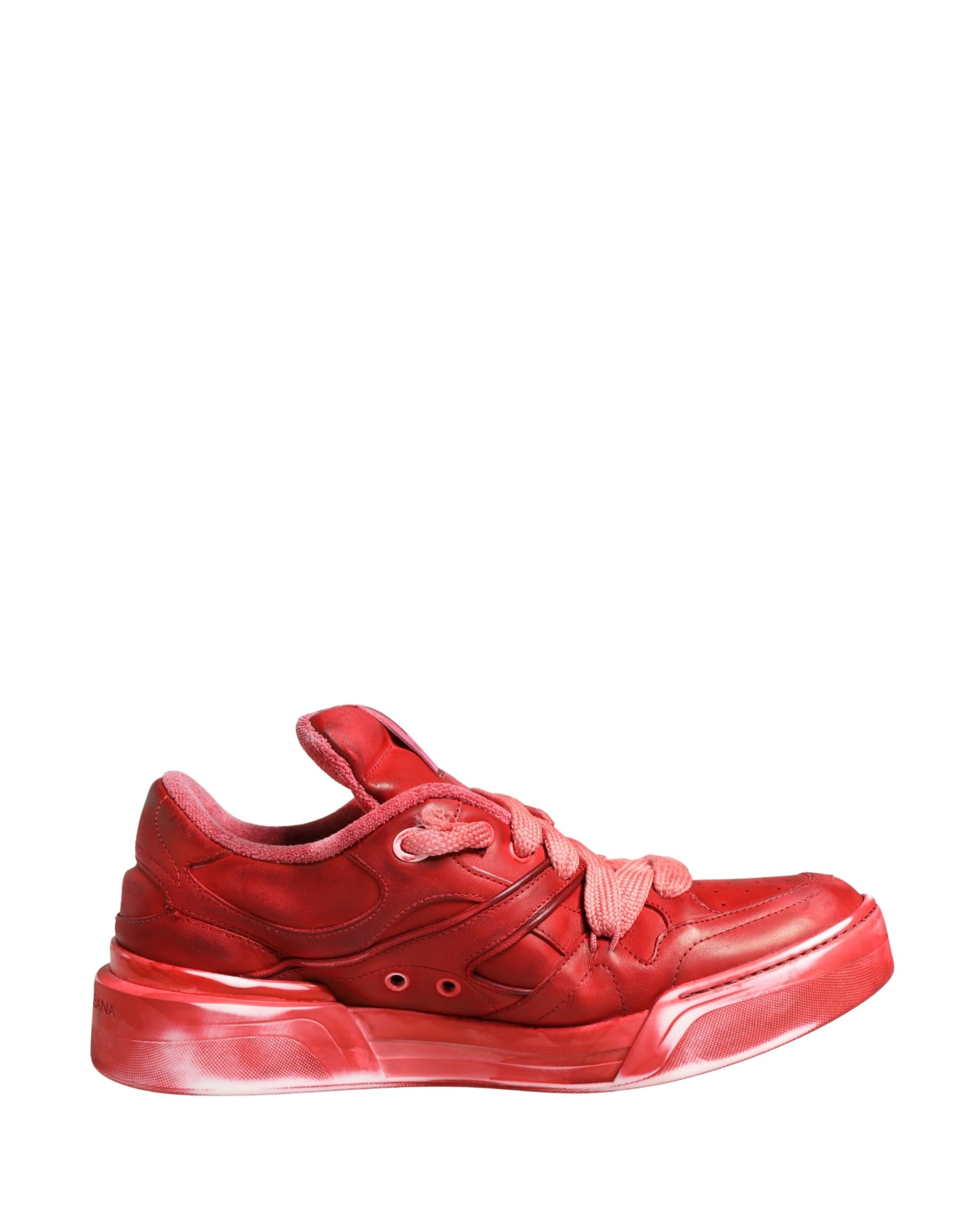 Dolce & Gabbana Red Distressed Suede Men Sneakers Shoes | Regal Royce
