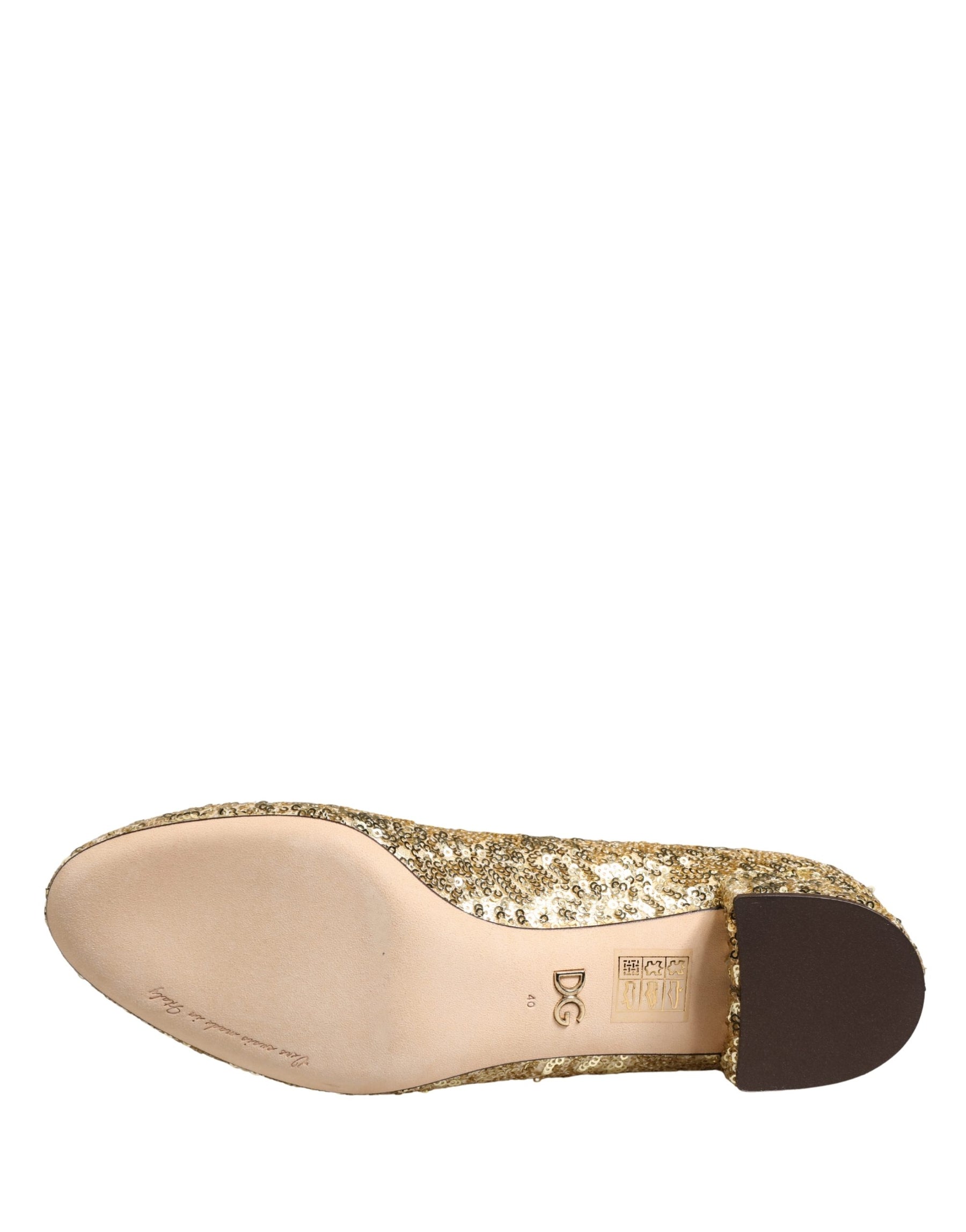 Dolce & Gabbana Gold Sequined Short Boots Stretch Shoes | Regal Royce